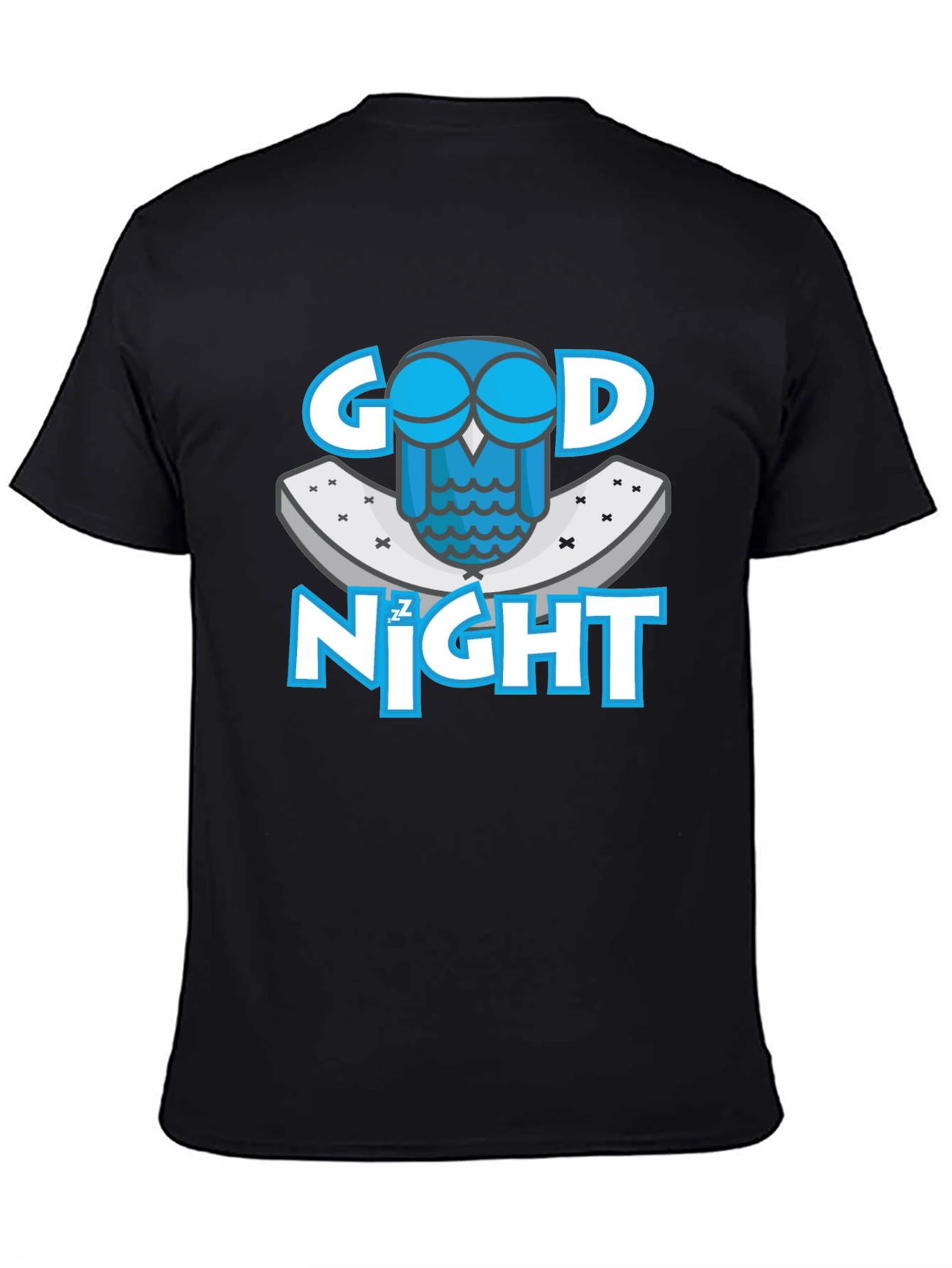 Camiseta Negra Buenas Noches con Búho Dormilón