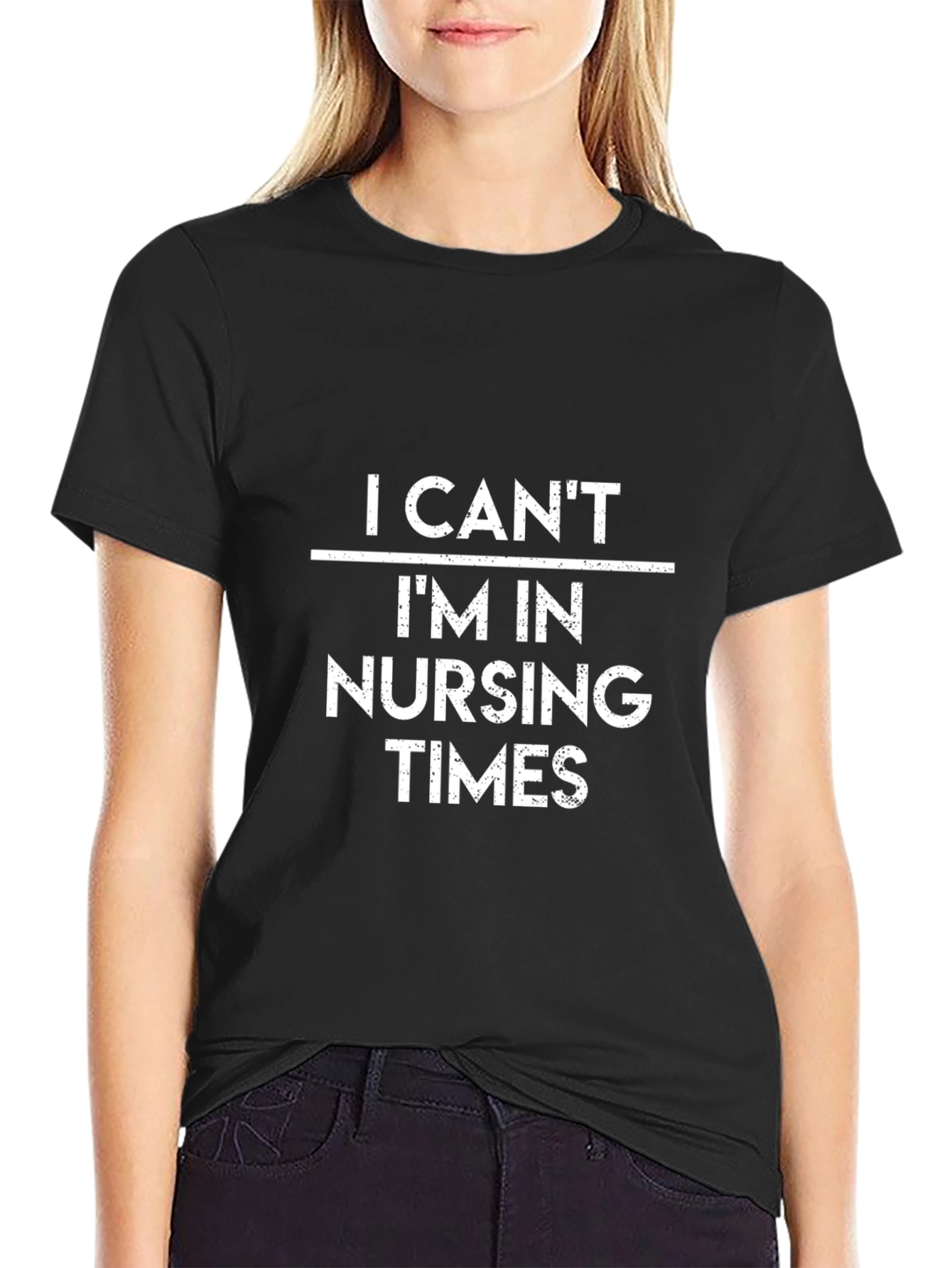 Camiseta Negra I Cant Im in Nursing Times
