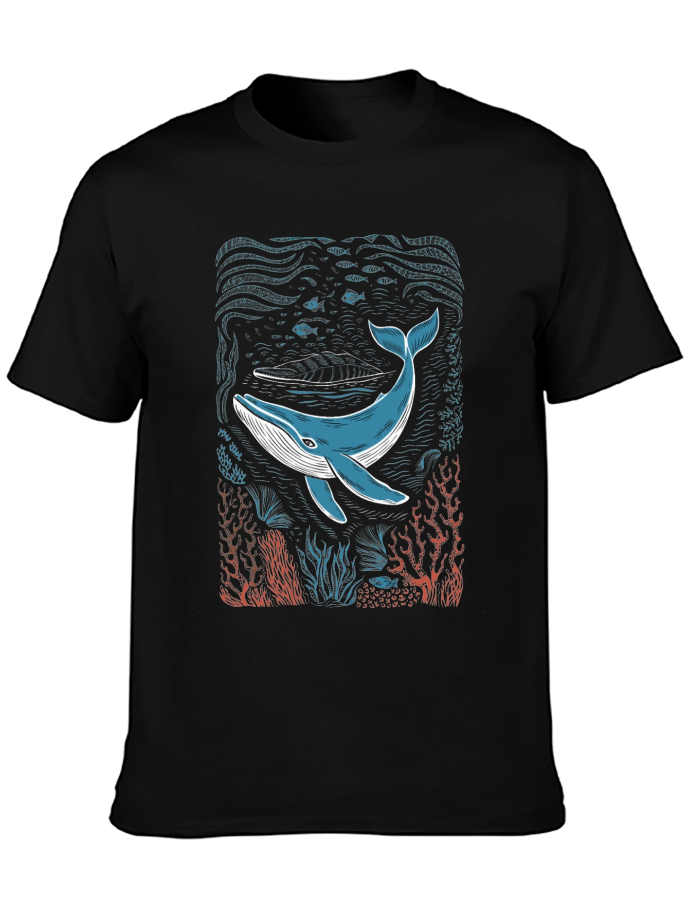 Camiseta Negra con Diseño de Ballena Marina