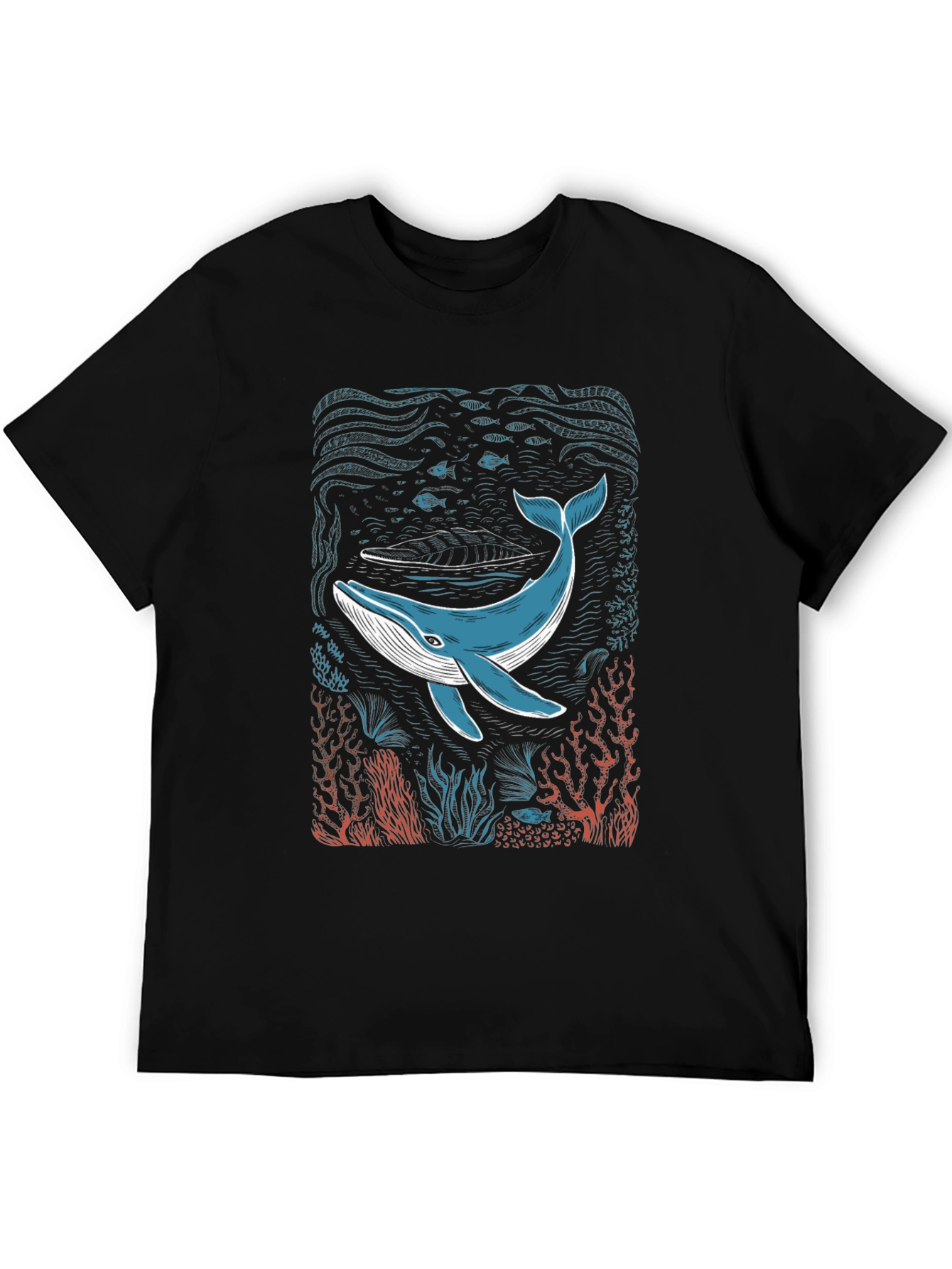 Camiseta Negra con Diseño de Ballena Marina