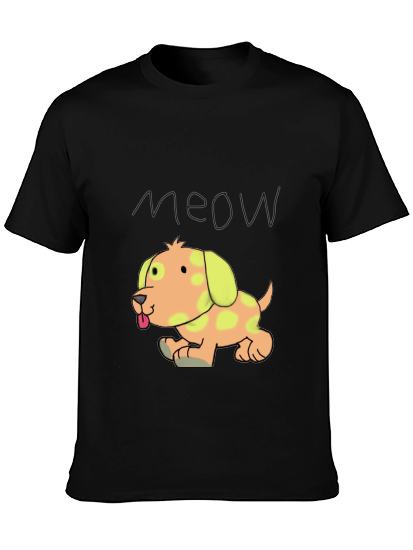 Camiseta Negra con Diseño de Cachorro Divertido