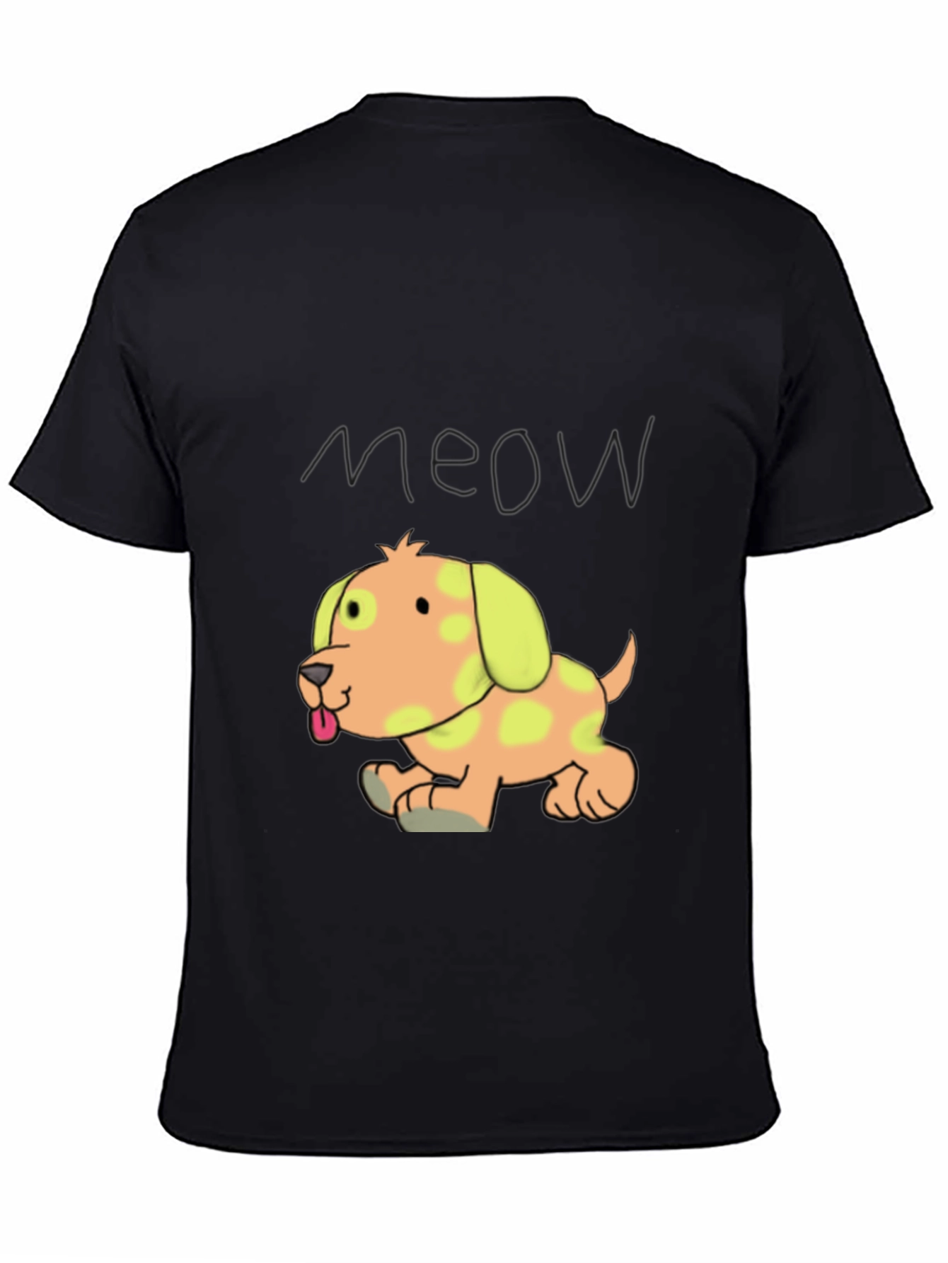 Camiseta Negra con Diseño de Cachorro Divertido
