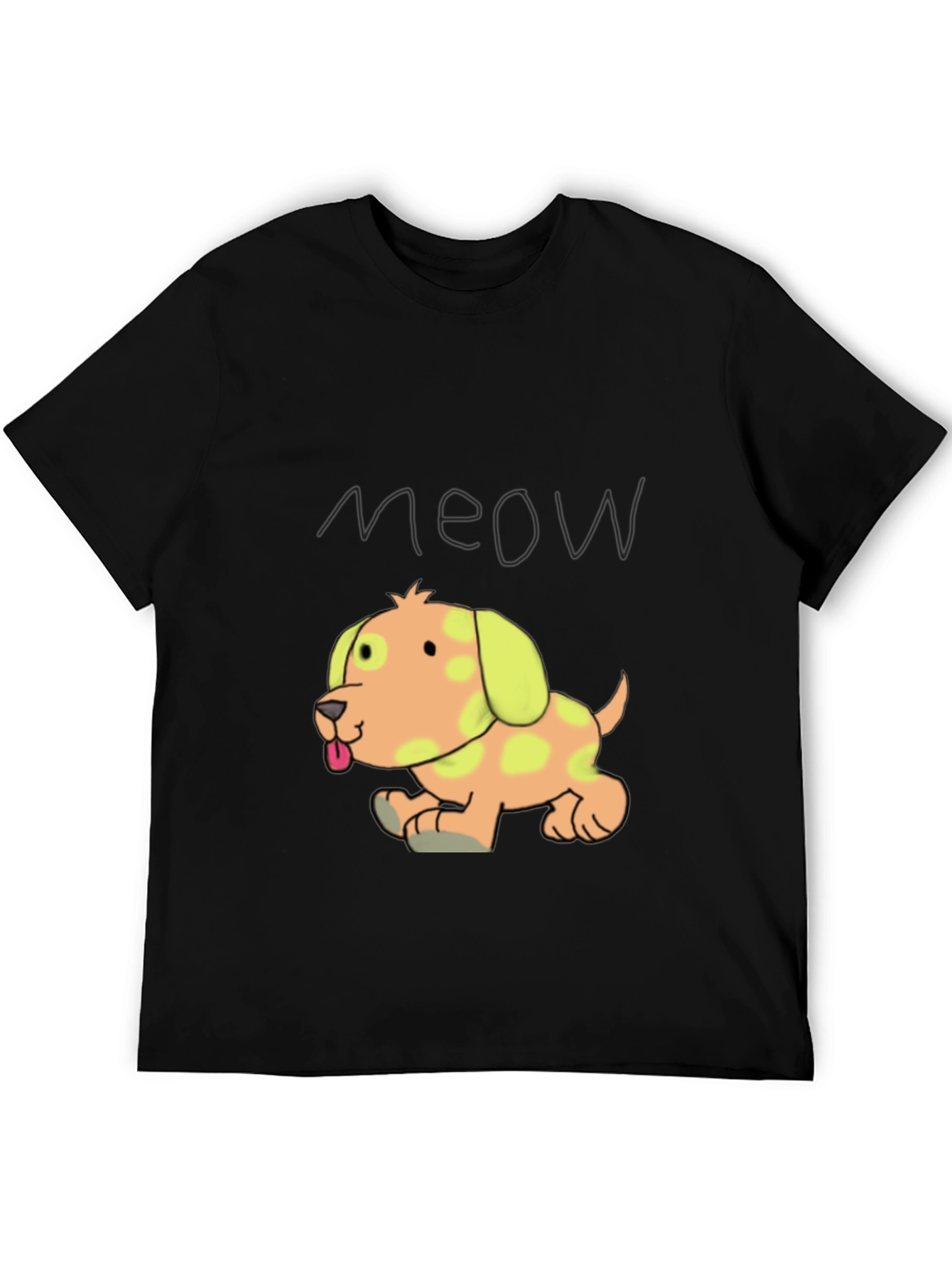 Camiseta Negra con Diseño de Cachorro Divertido