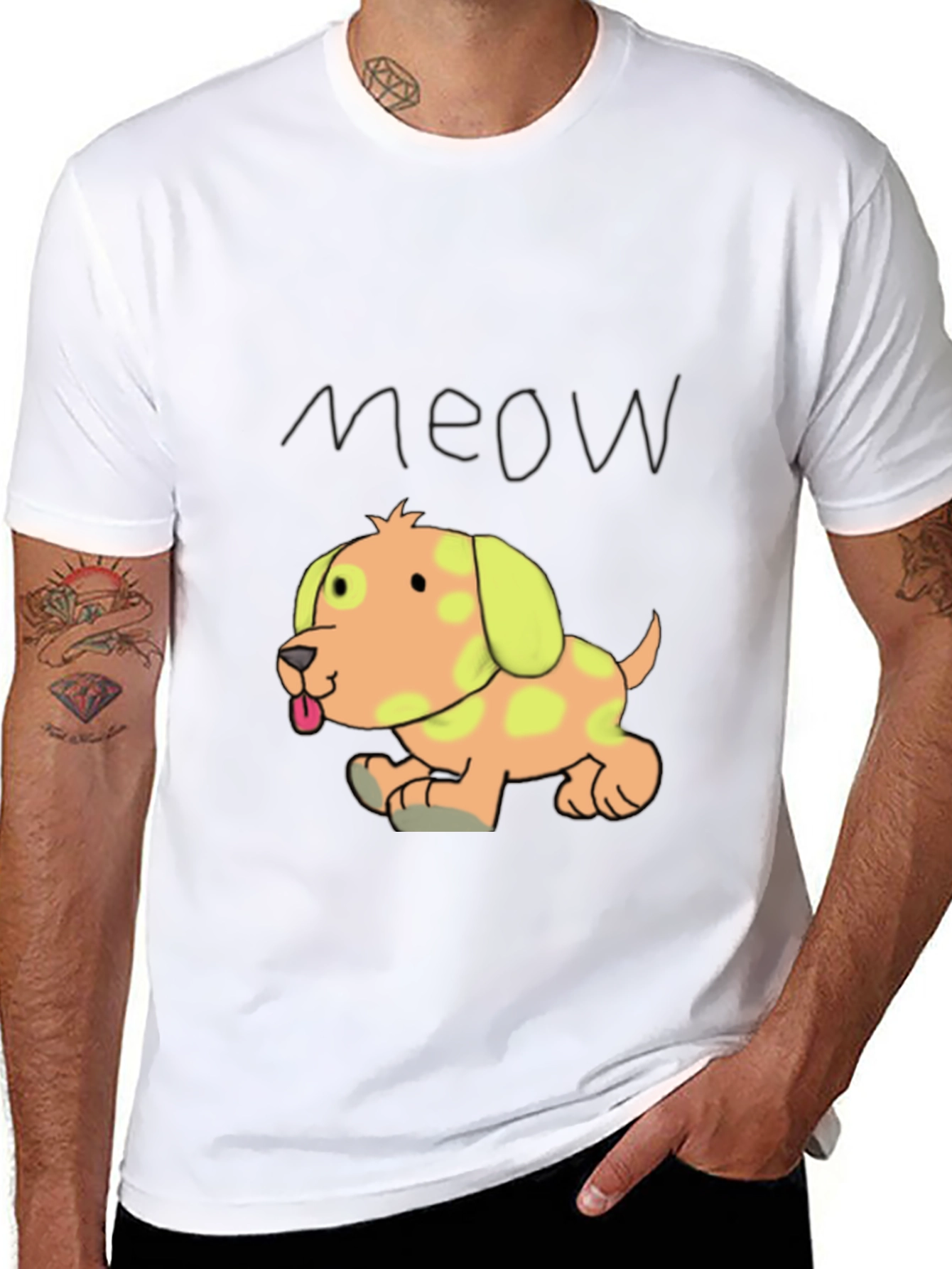 Camiseta Negra con Diseño de Cachorro Divertido