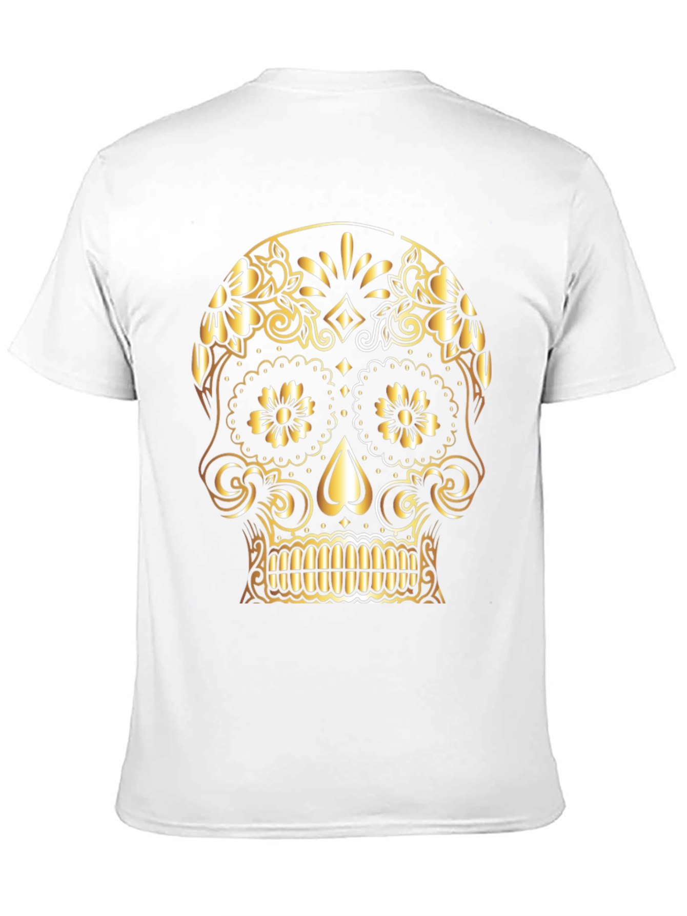 Camiseta Negra Calavera Dorada