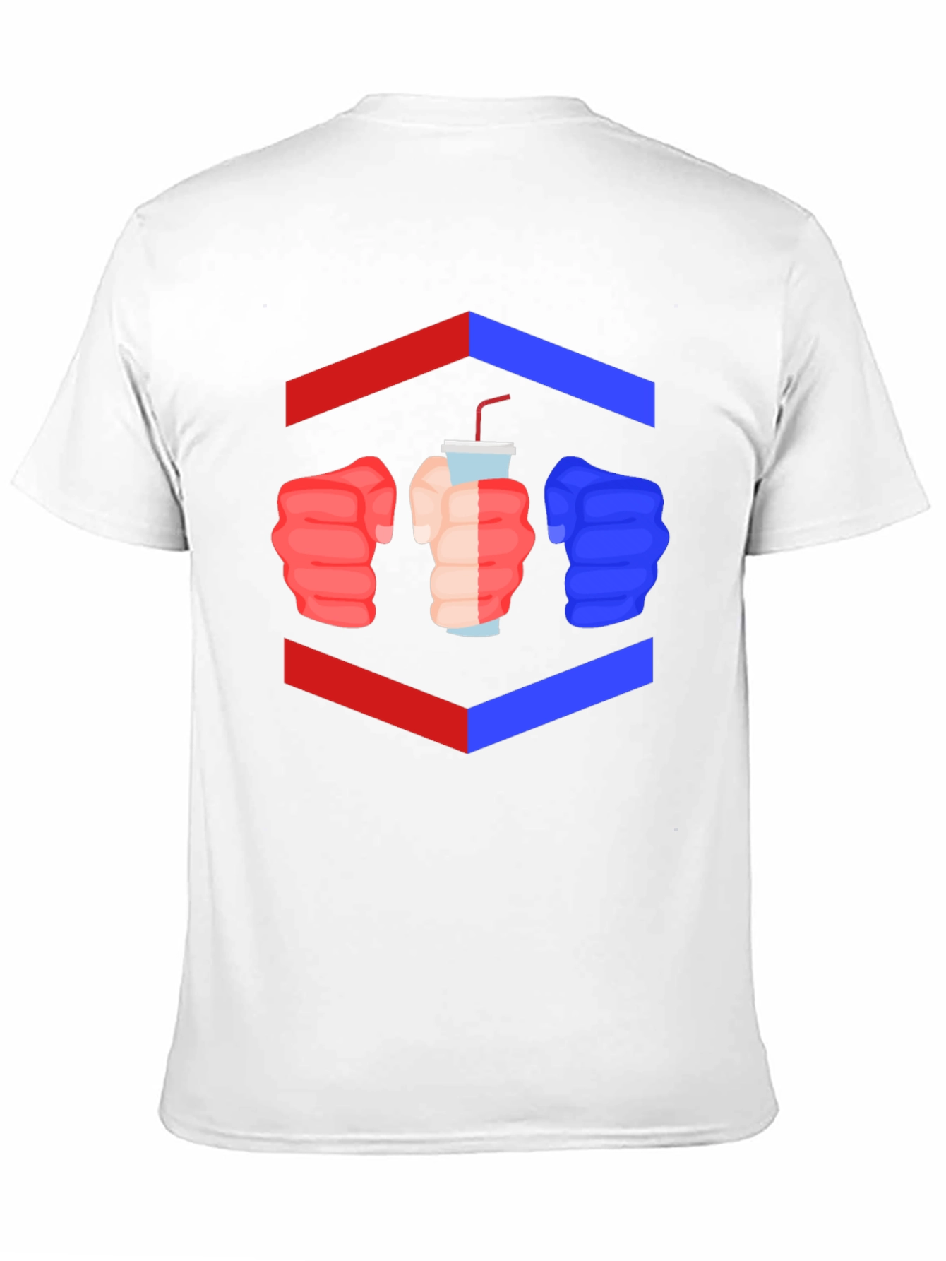 Camiseta Negra Divertida con Diseño de Puños y Bebida
