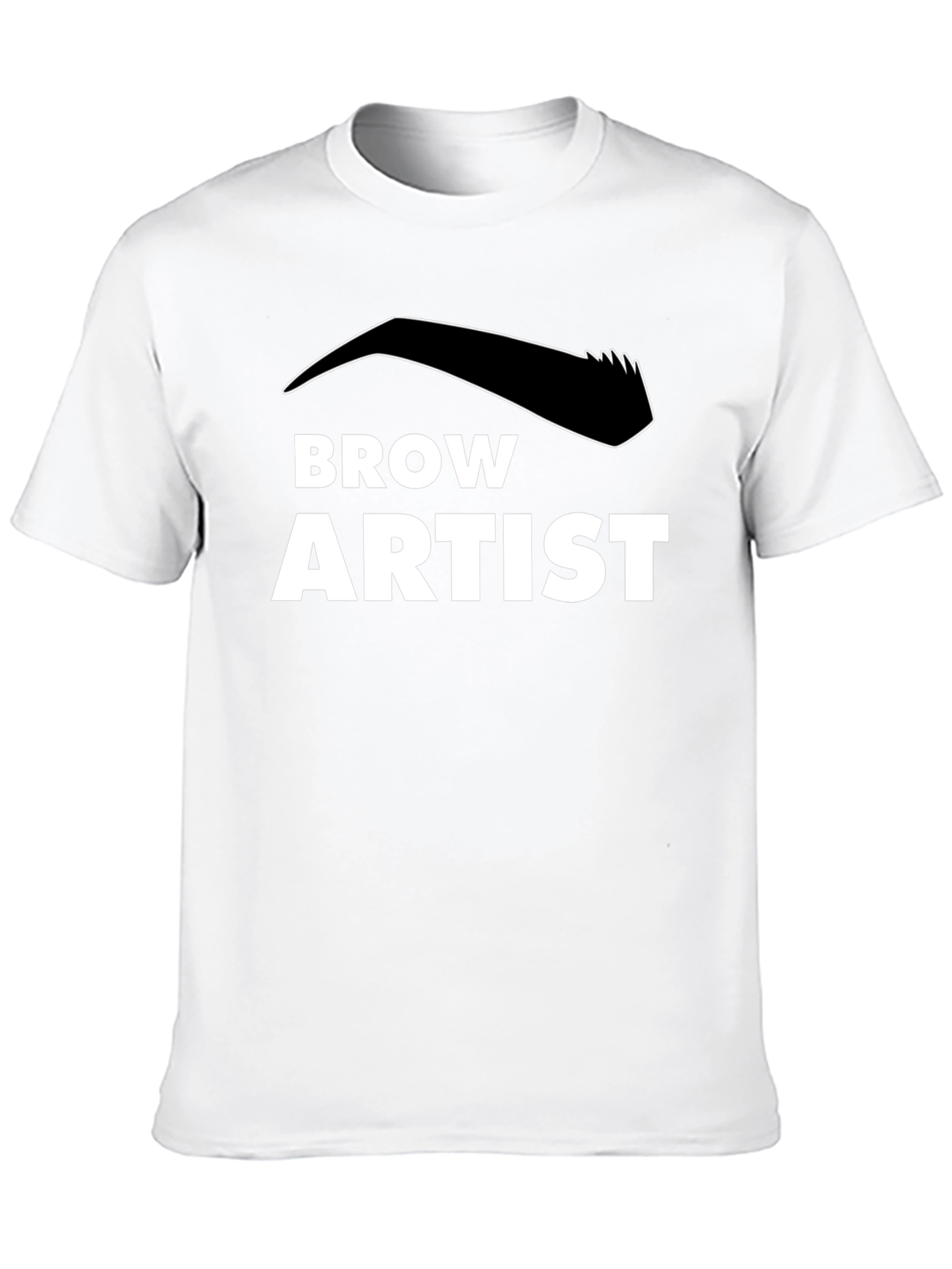 Camiseta Negra Artista de Cejas con Diseño Gráfico