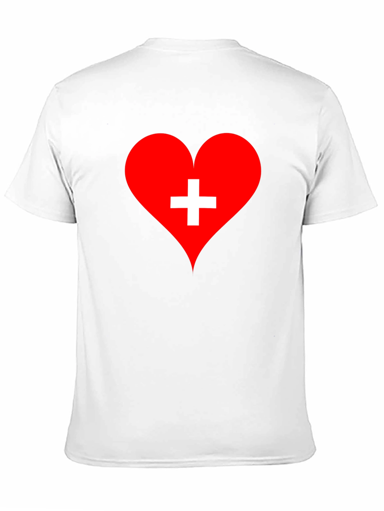 Camiseta Negra Corazón Cruz Suiza