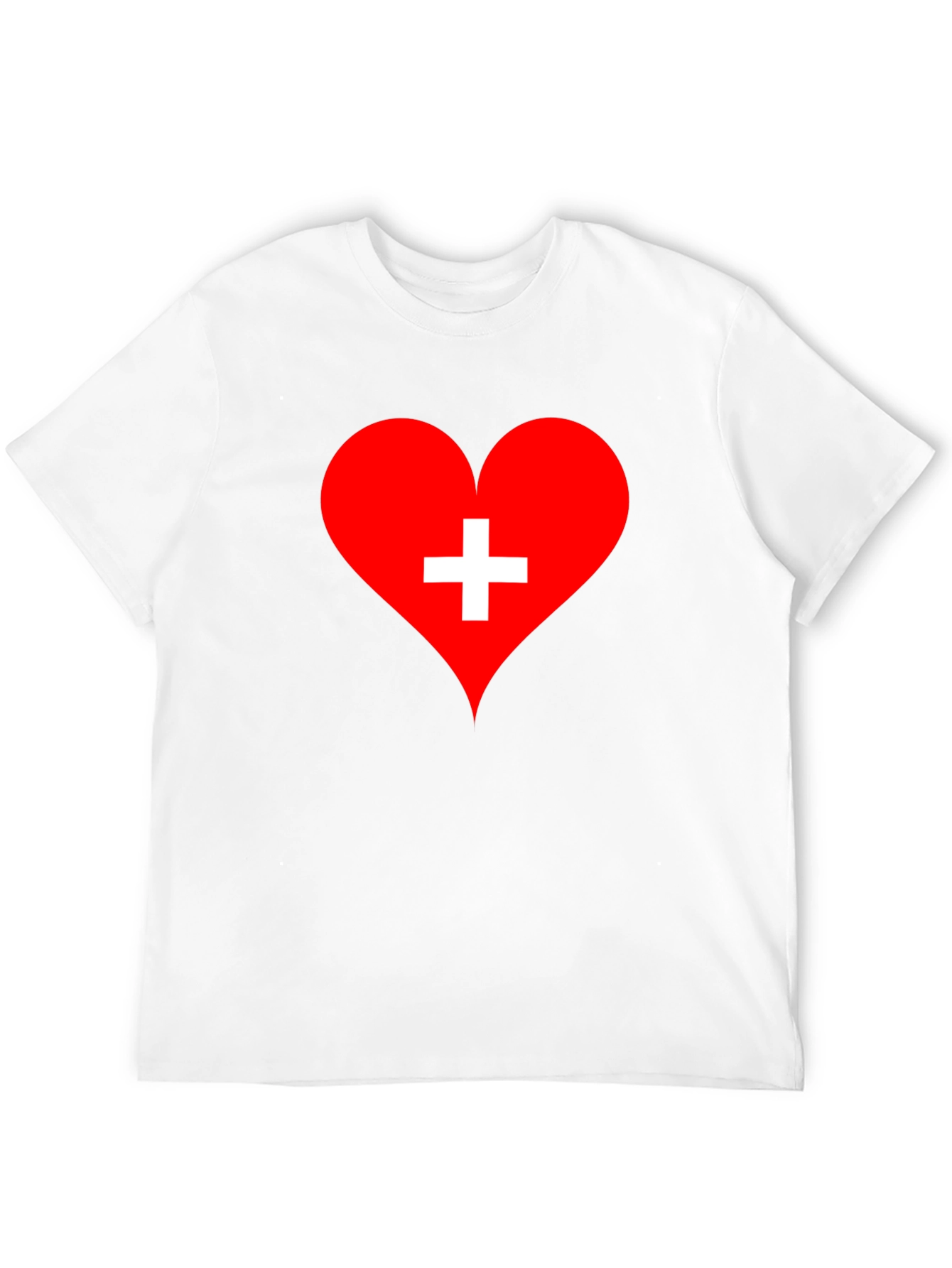 Camiseta Negra Corazón Cruz Suiza