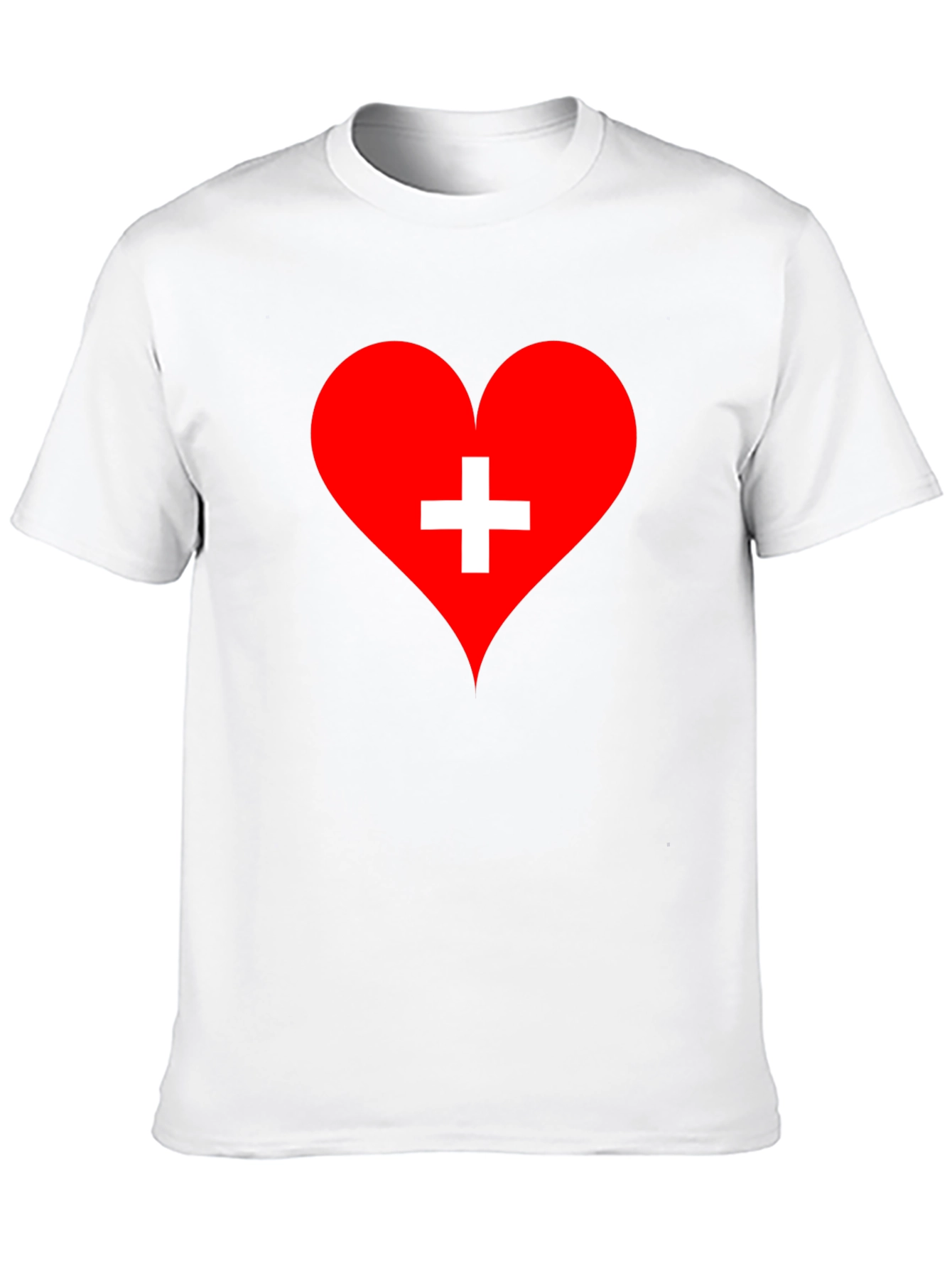 Camiseta Negra Corazón Cruz Suiza