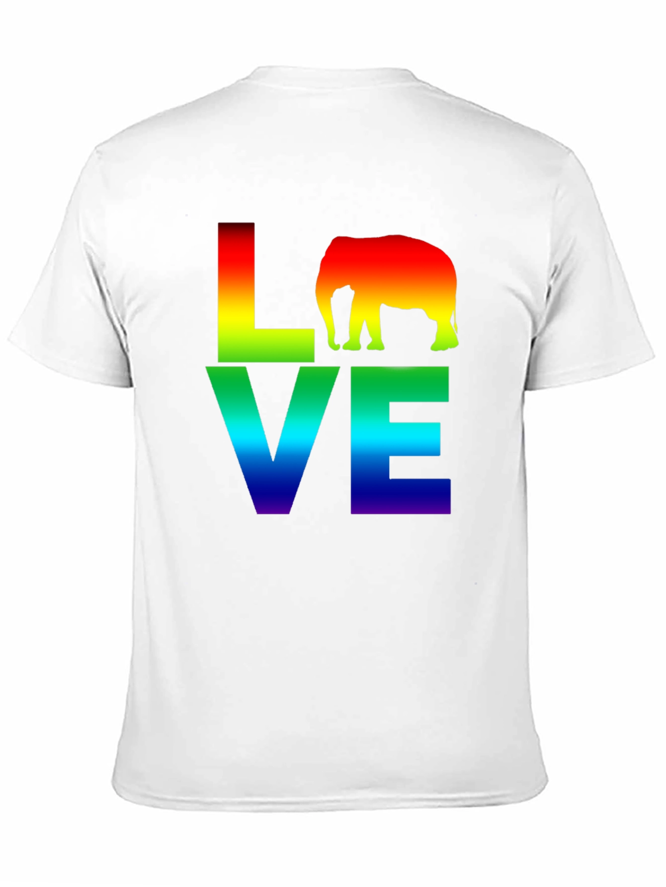Camiseta Negra LOVE Elefante Arcoíris