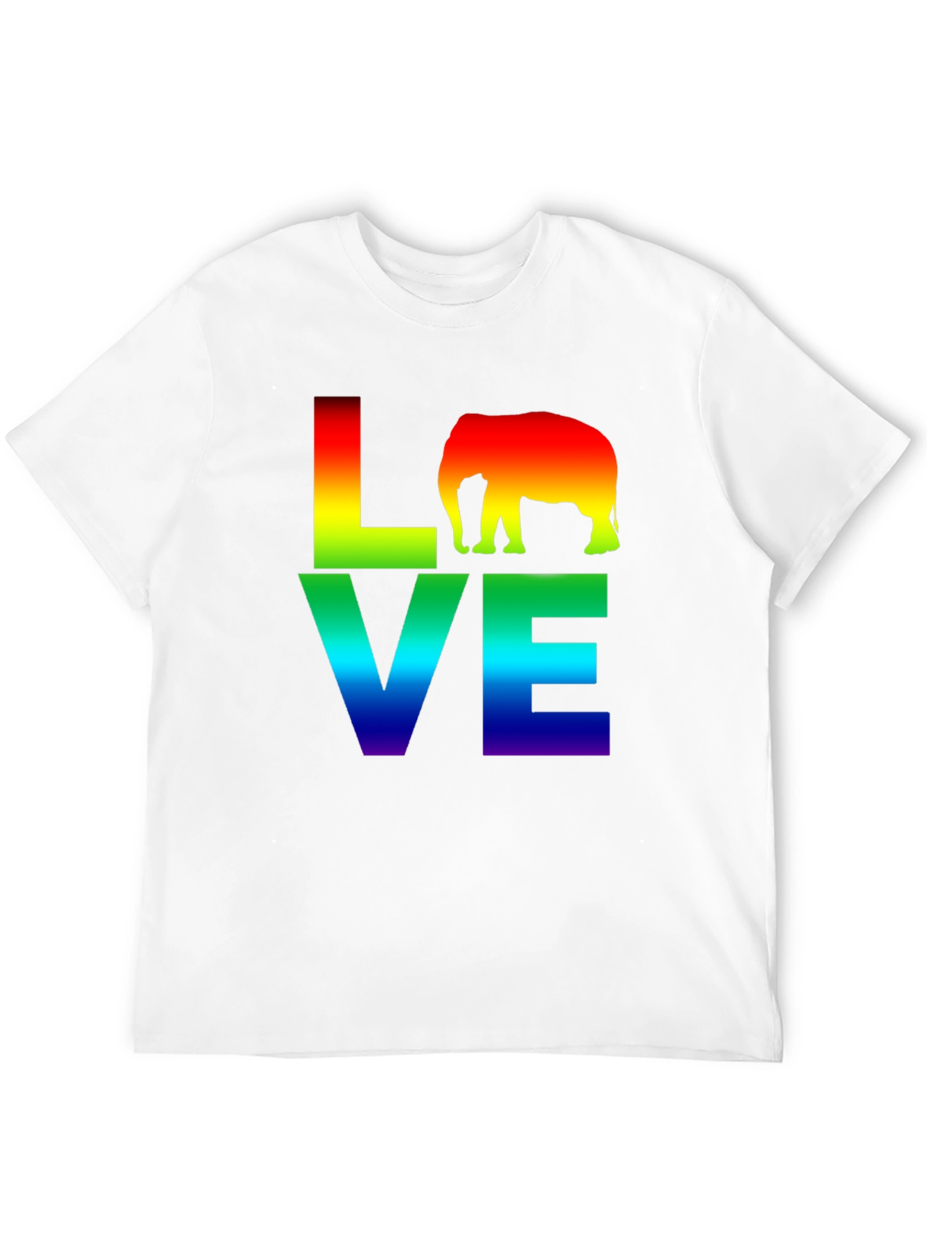 Camiseta Negra LOVE Elefante Arcoíris