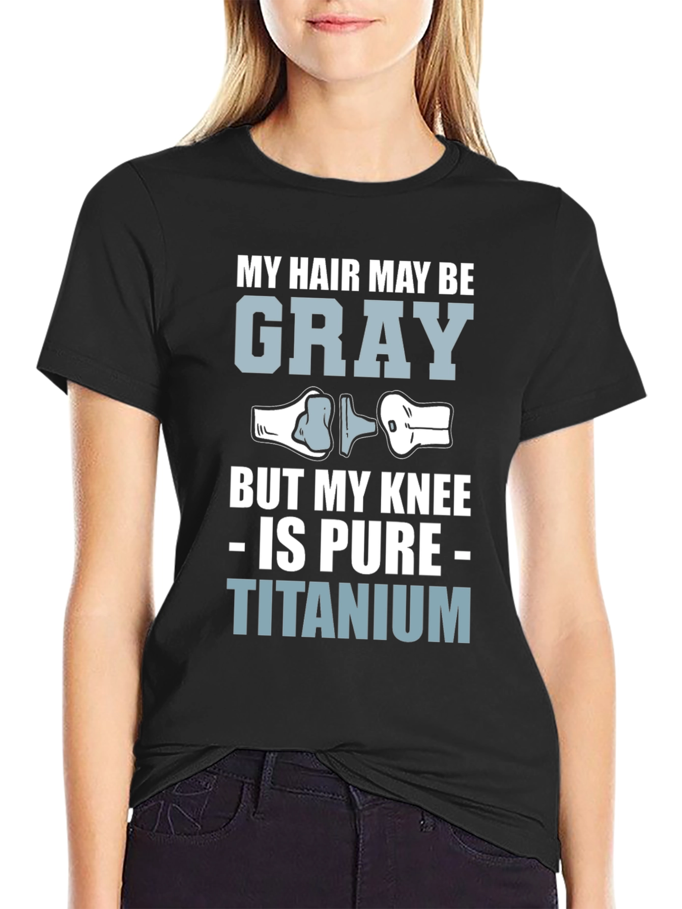 Camiseta Pelo Gris Rodilla de Titanio