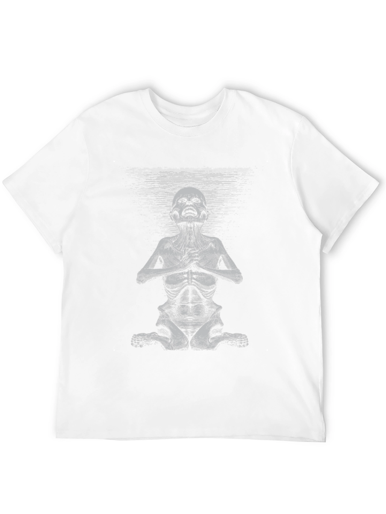 Camiseta Negra con Gráfico de Criatura Meditando