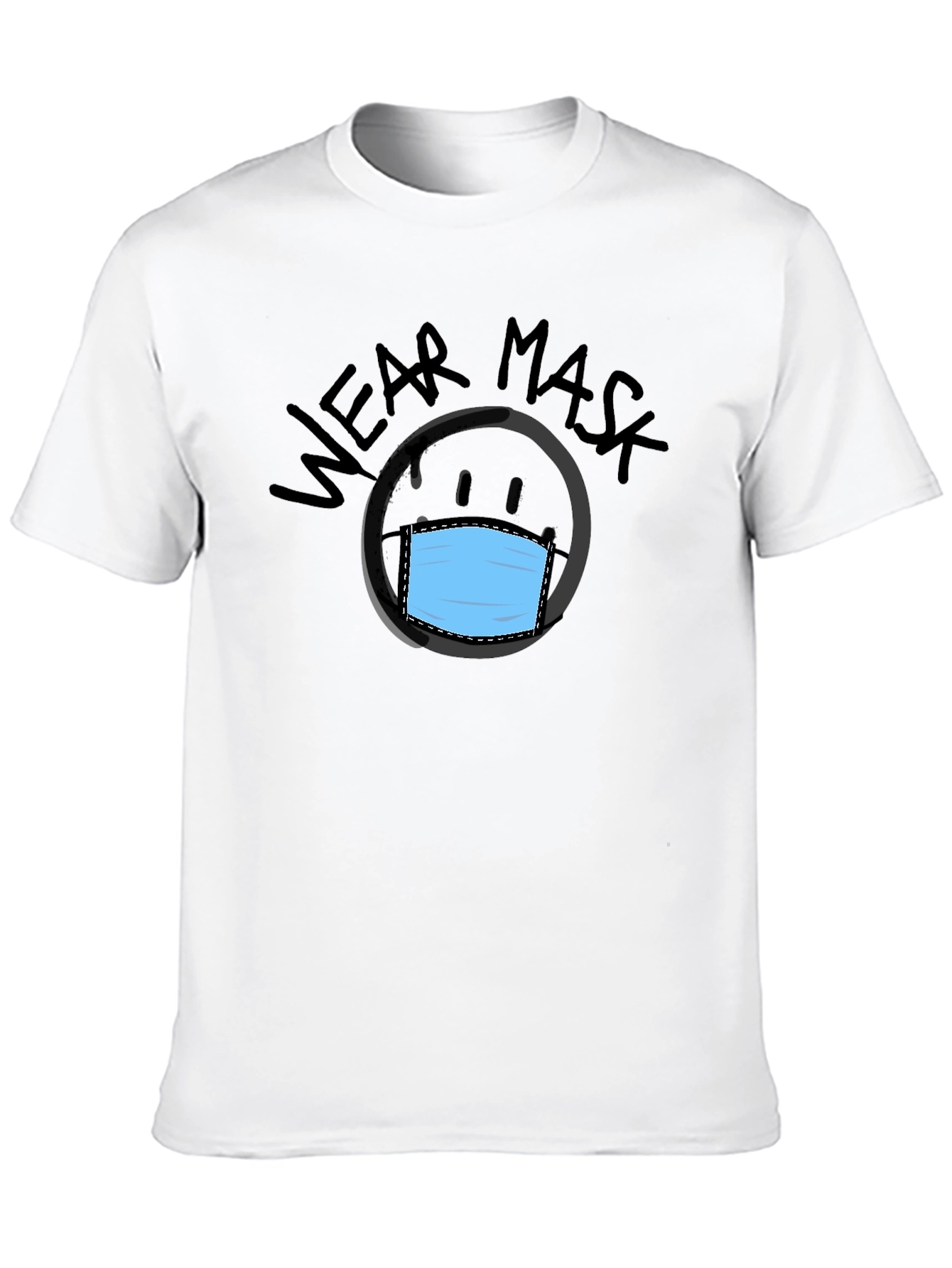 Camiseta Negra con Diseño Wear Mask