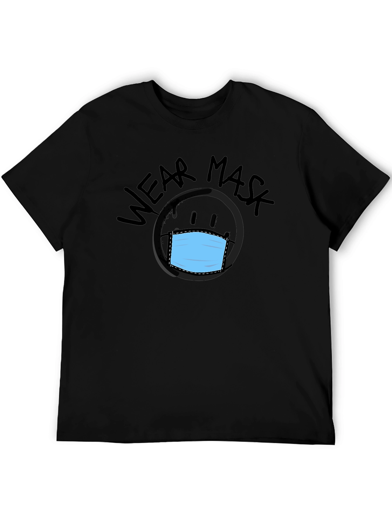Camiseta Negra con Diseño Wear Mask