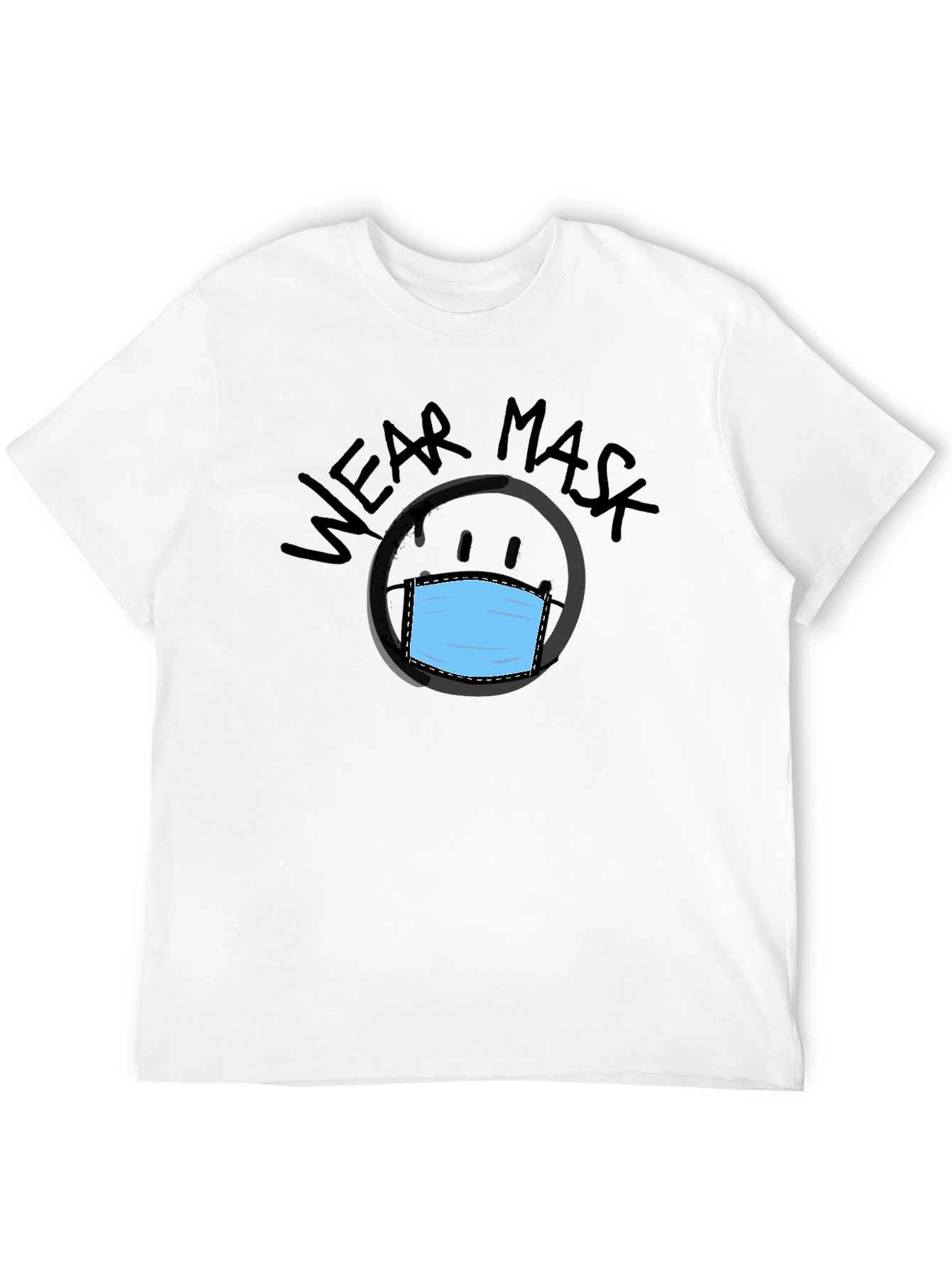 Camiseta Negra con Diseño Wear Mask