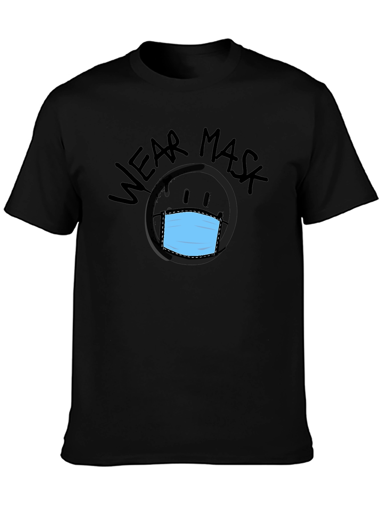 Camiseta Negra con Diseño Wear Mask
