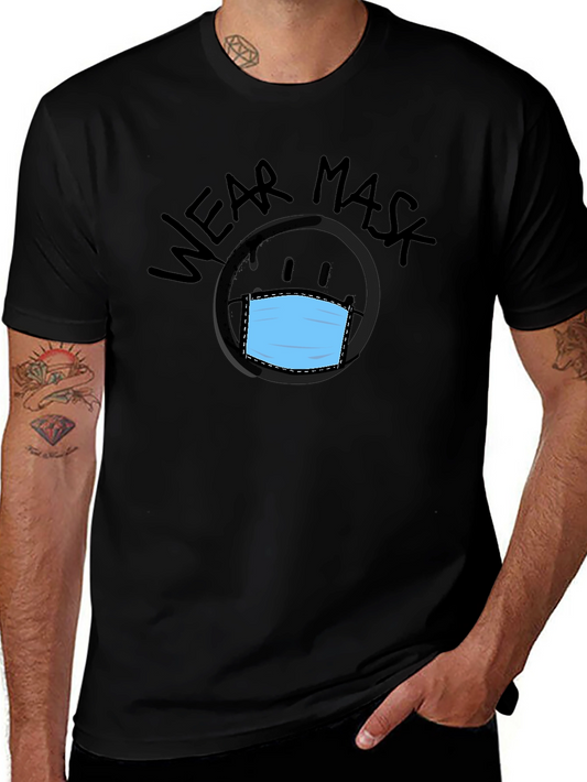 Camiseta Negra con Diseño Wear Mask