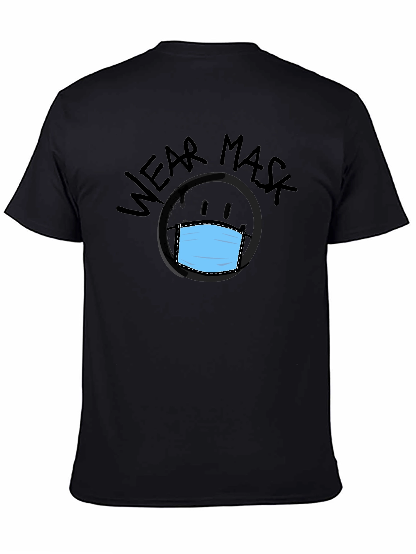 Camiseta Negra con Diseño Wear Mask