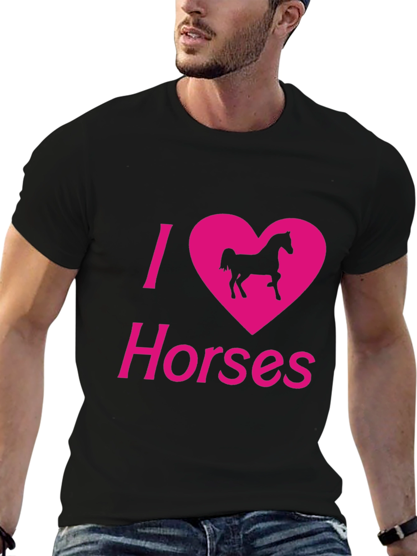 Camiseta Negra Amo los caballos