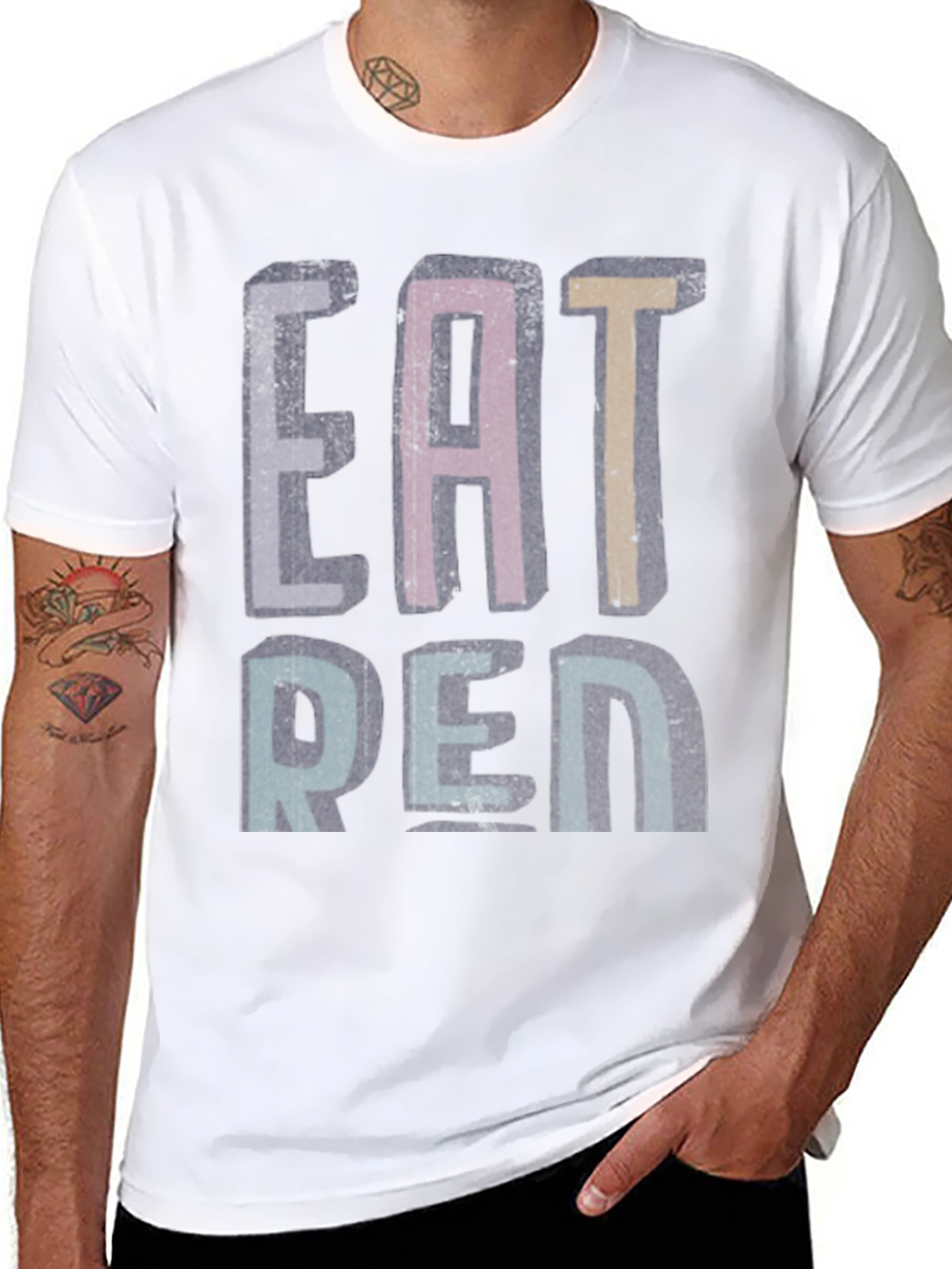 Camiseta Negra Estampada EAT REN