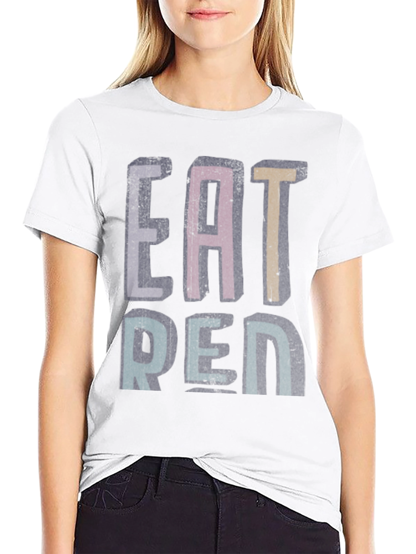 Camiseta Negra Estampada EAT REN