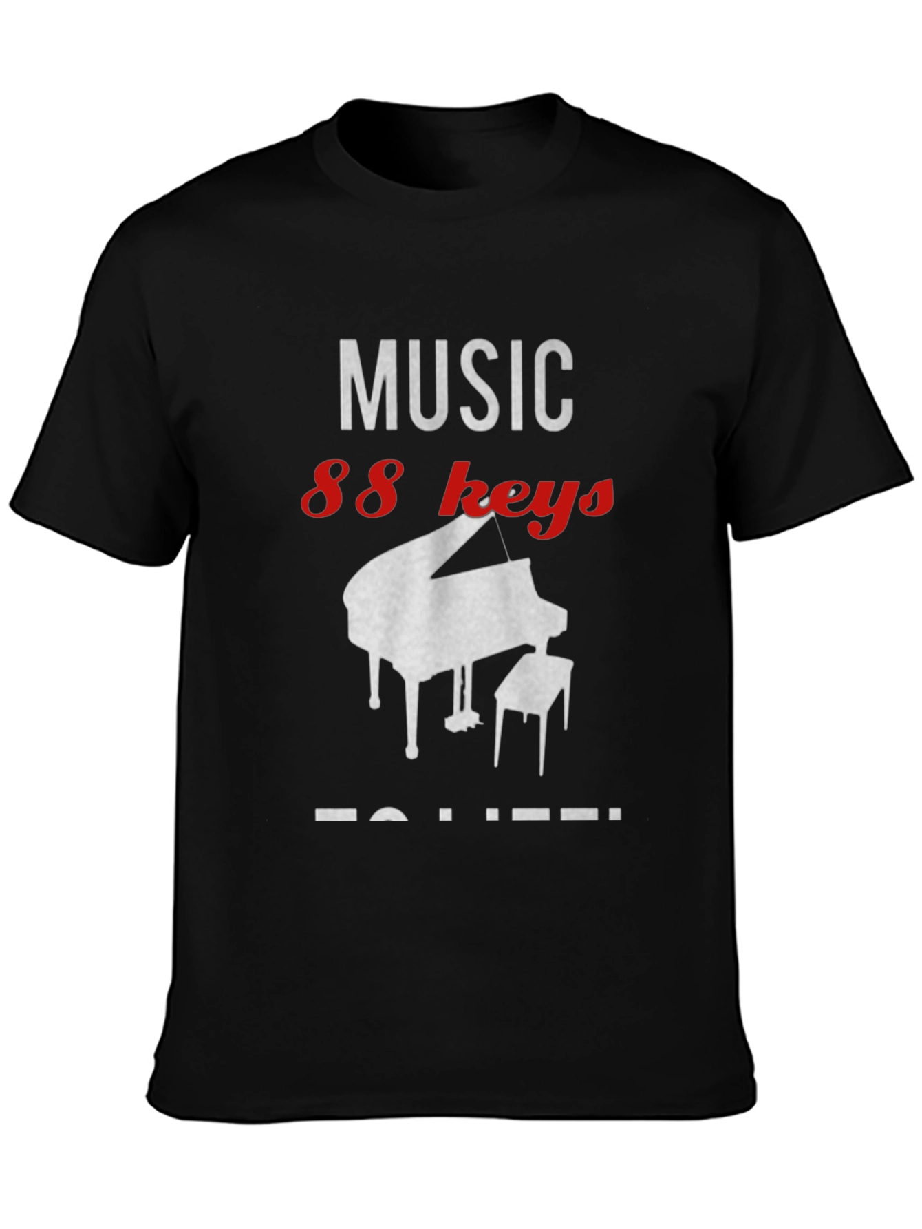 Camiseta Negra Music 88 Keys