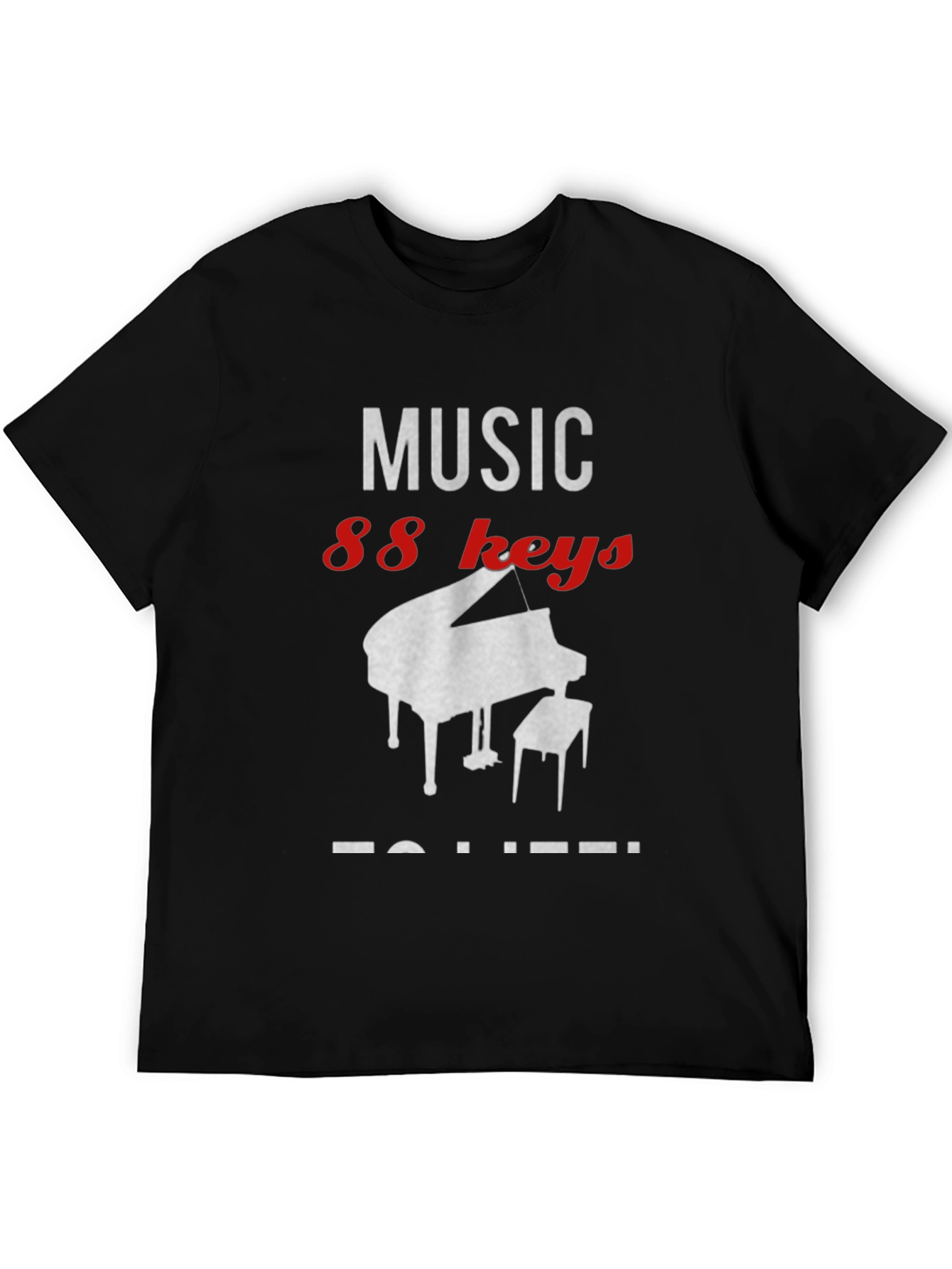 Camiseta Negra Music 88 Keys