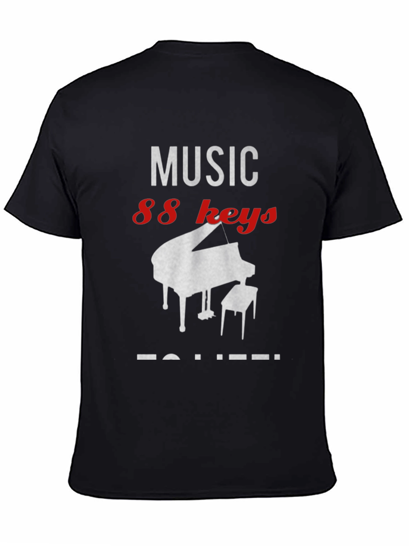 Camiseta Negra Music 88 Keys