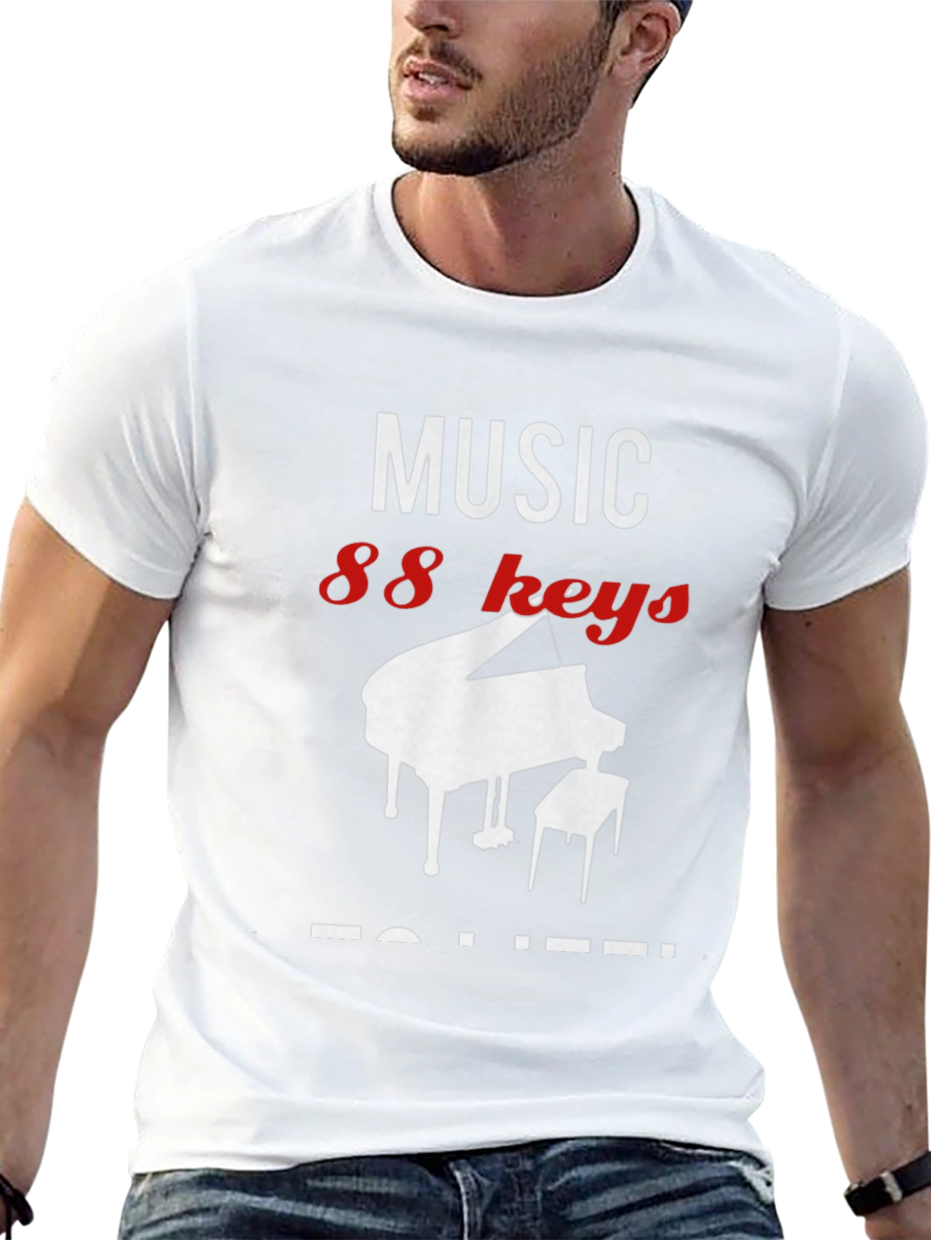 Camiseta Negra Music 88 Keys