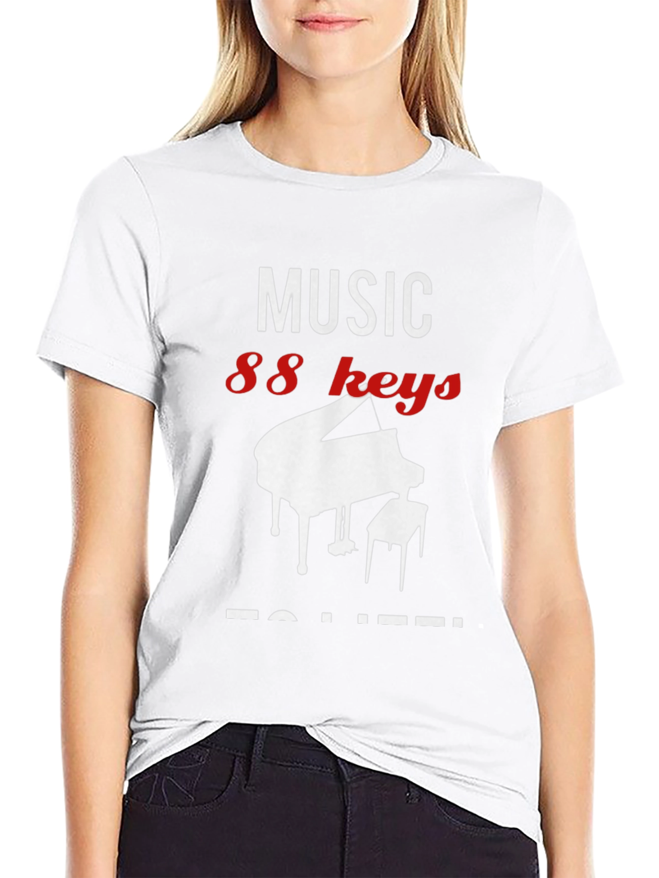 Camiseta Negra Music 88 Keys