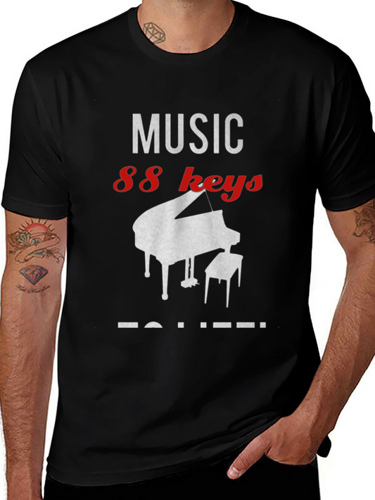 Camiseta Negra Music 88 Keys