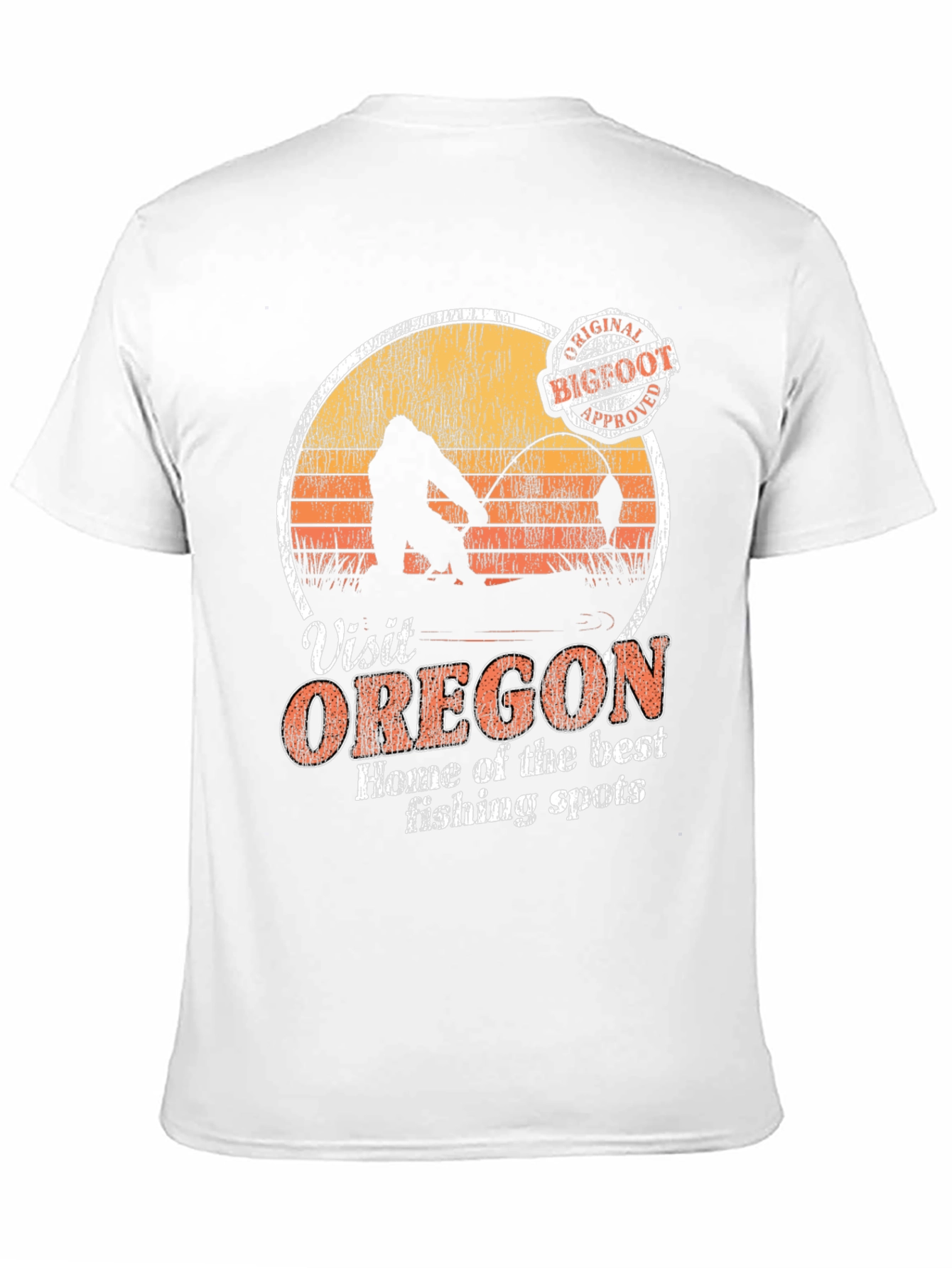 Camiseta Hombre Visit Oregon Bigfoot Approved Pesca