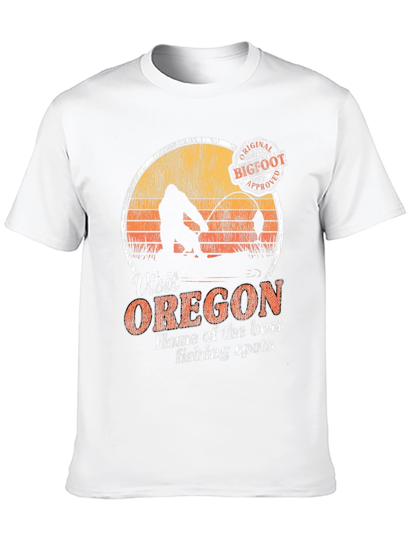 Camiseta Hombre Visit Oregon Bigfoot Approved Pesca