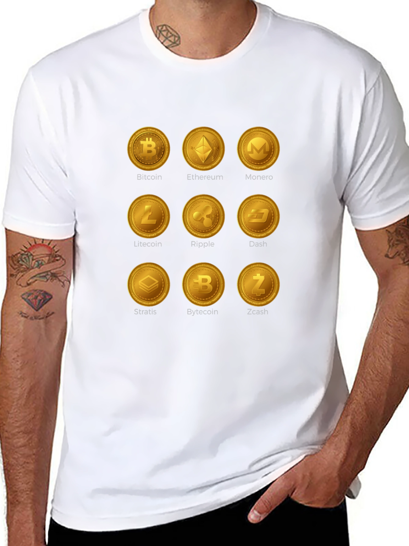 Camiseta Criptomonedas Bitcoin Ethereum