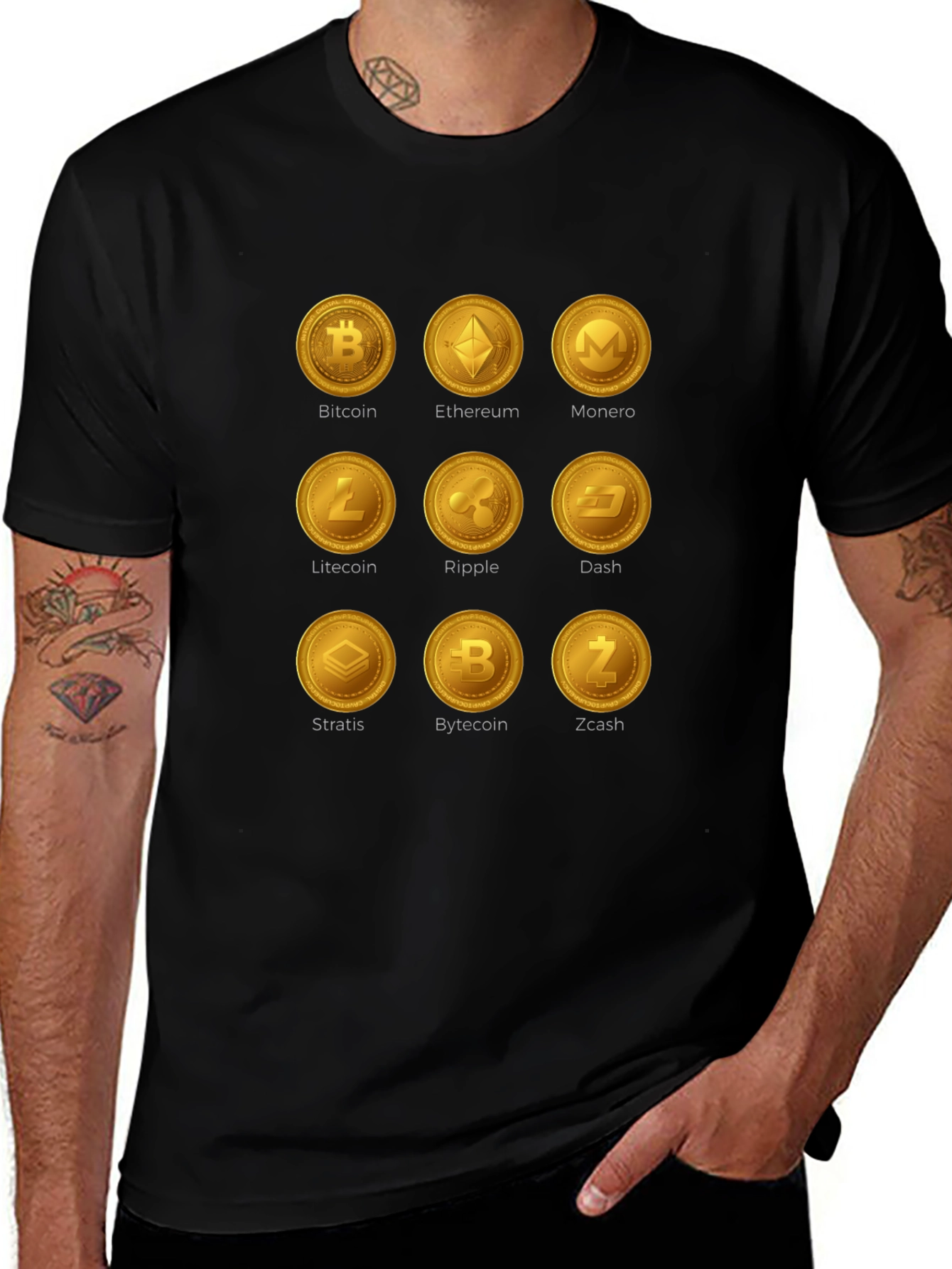 Camiseta Criptomonedas Bitcoin Ethereum