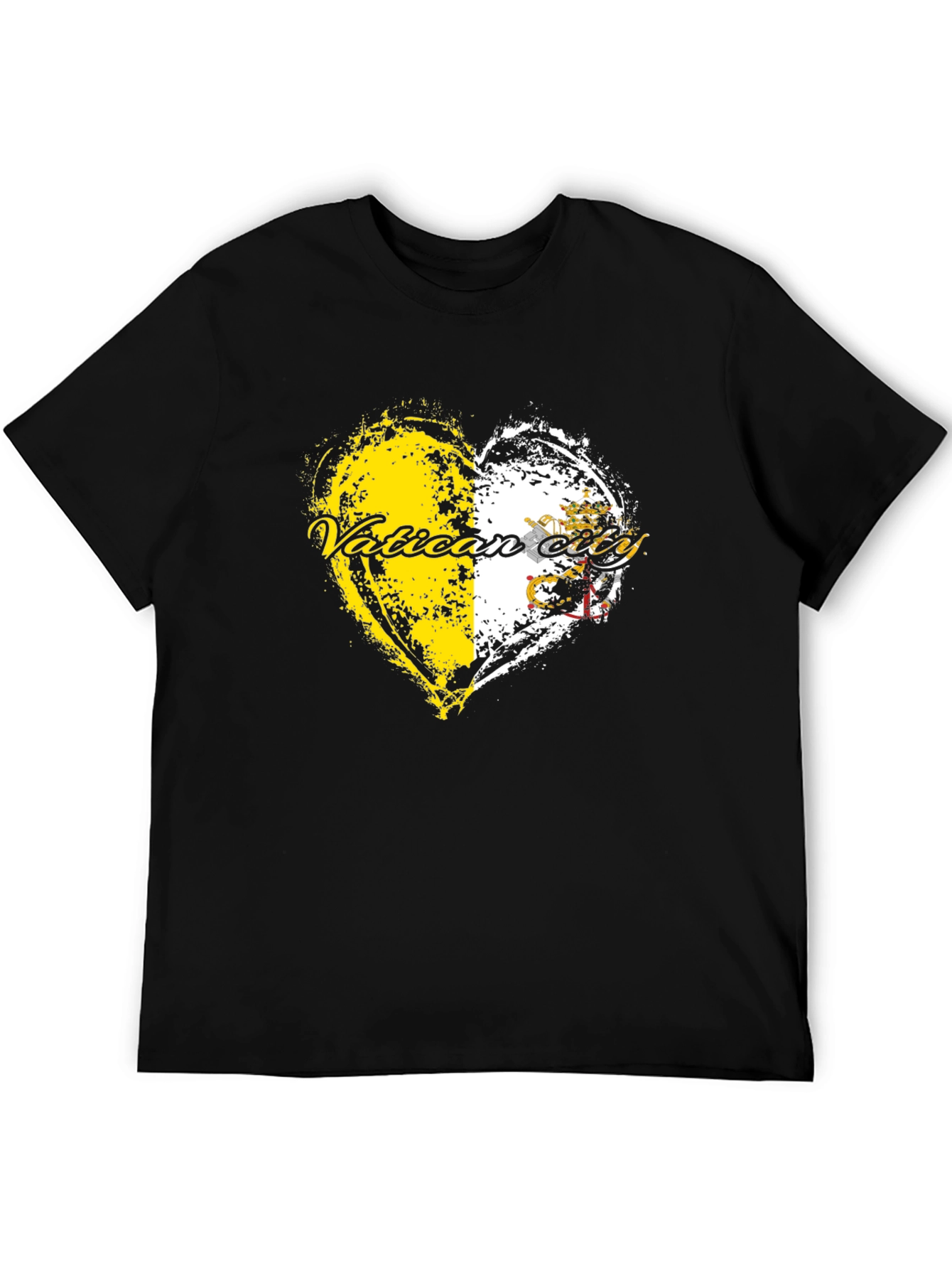 Camiseta Negra con Corazón Vaticano