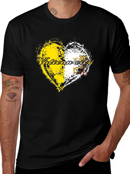 Camiseta Negra con Corazón Vaticano
