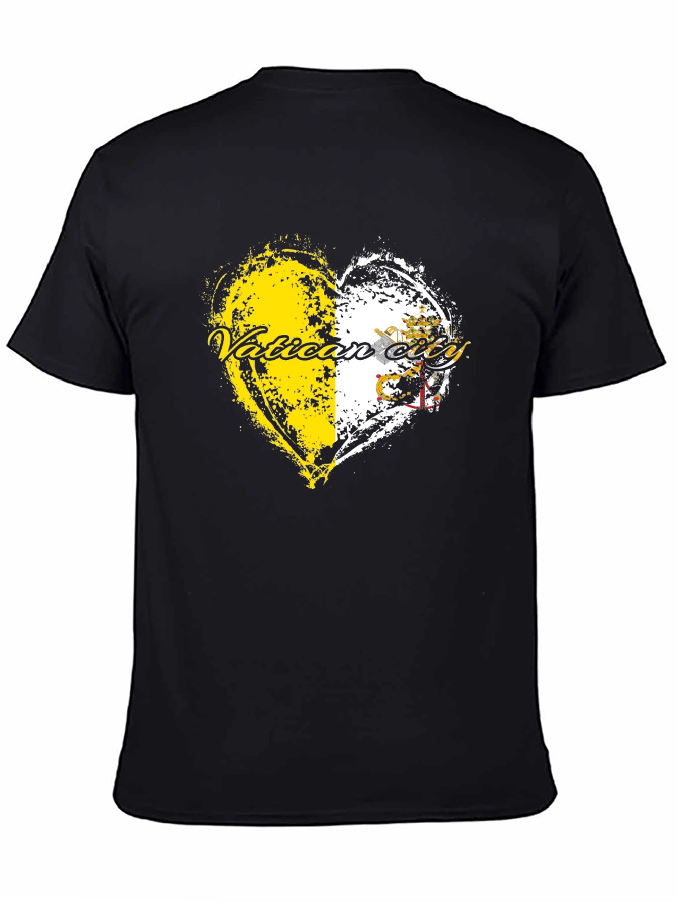 Camiseta Negra con Corazón Vaticano