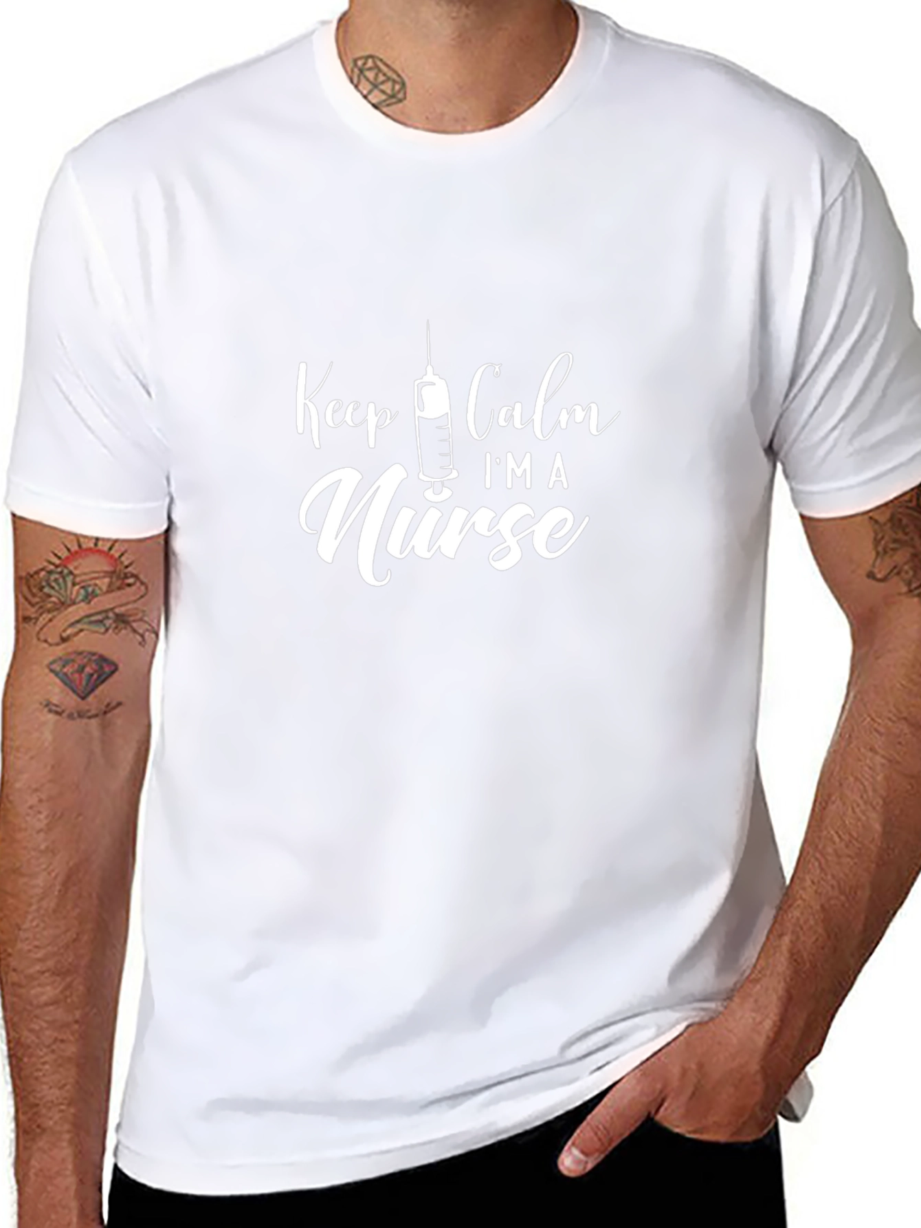 Camiseta Negra Keep Calm Im a Nurse