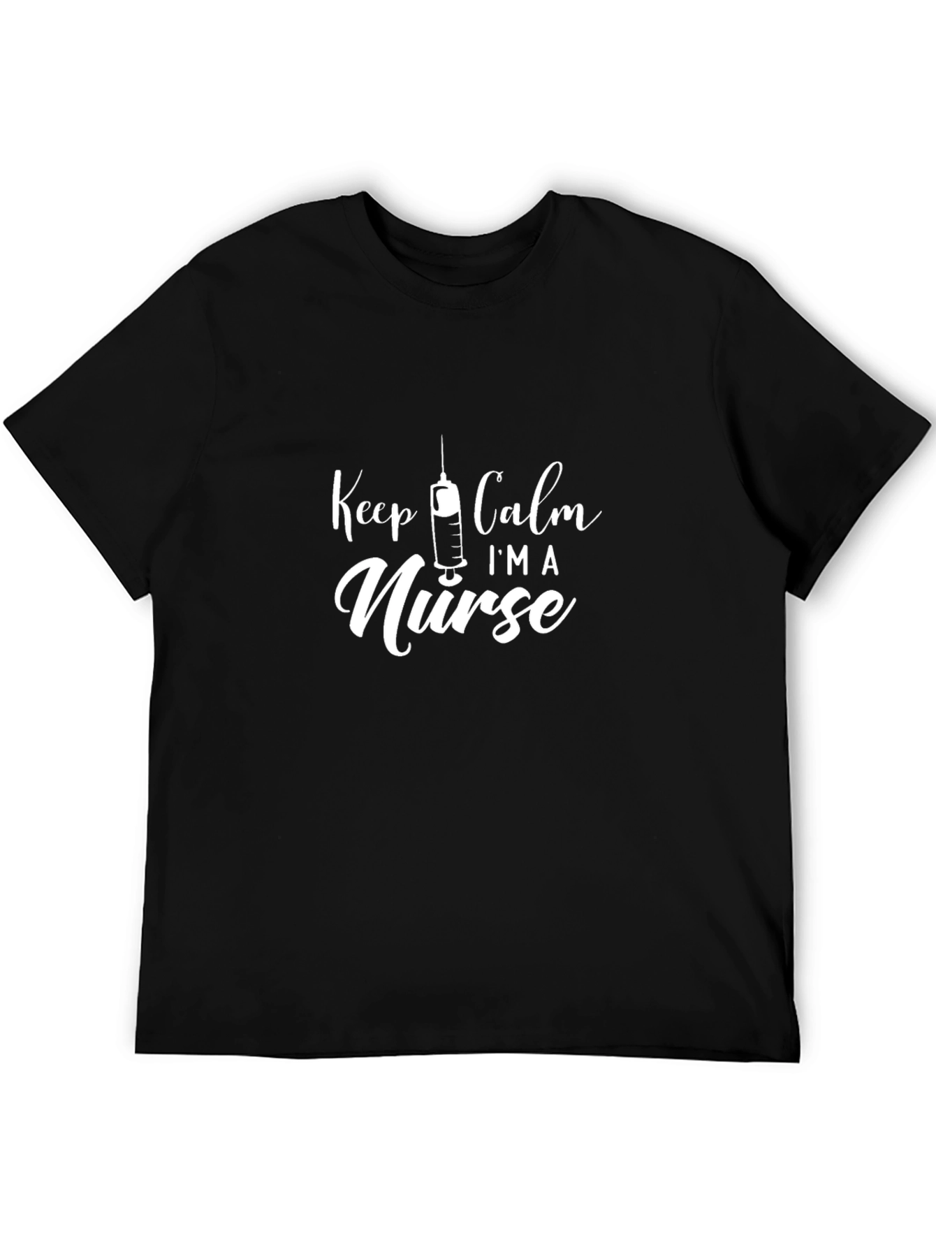 Camiseta Negra Keep Calm Im a Nurse