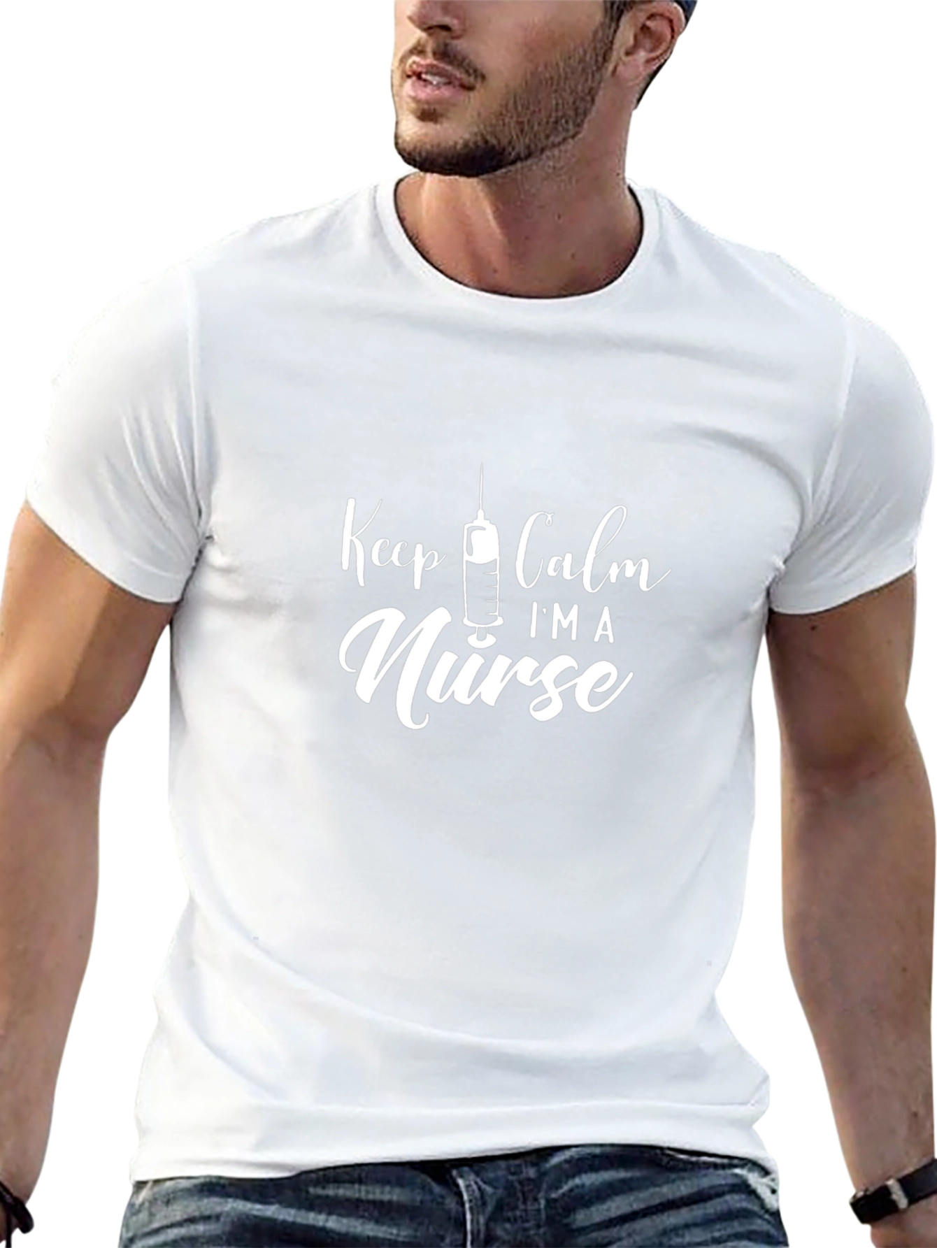 Camiseta Negra Keep Calm Im a Nurse