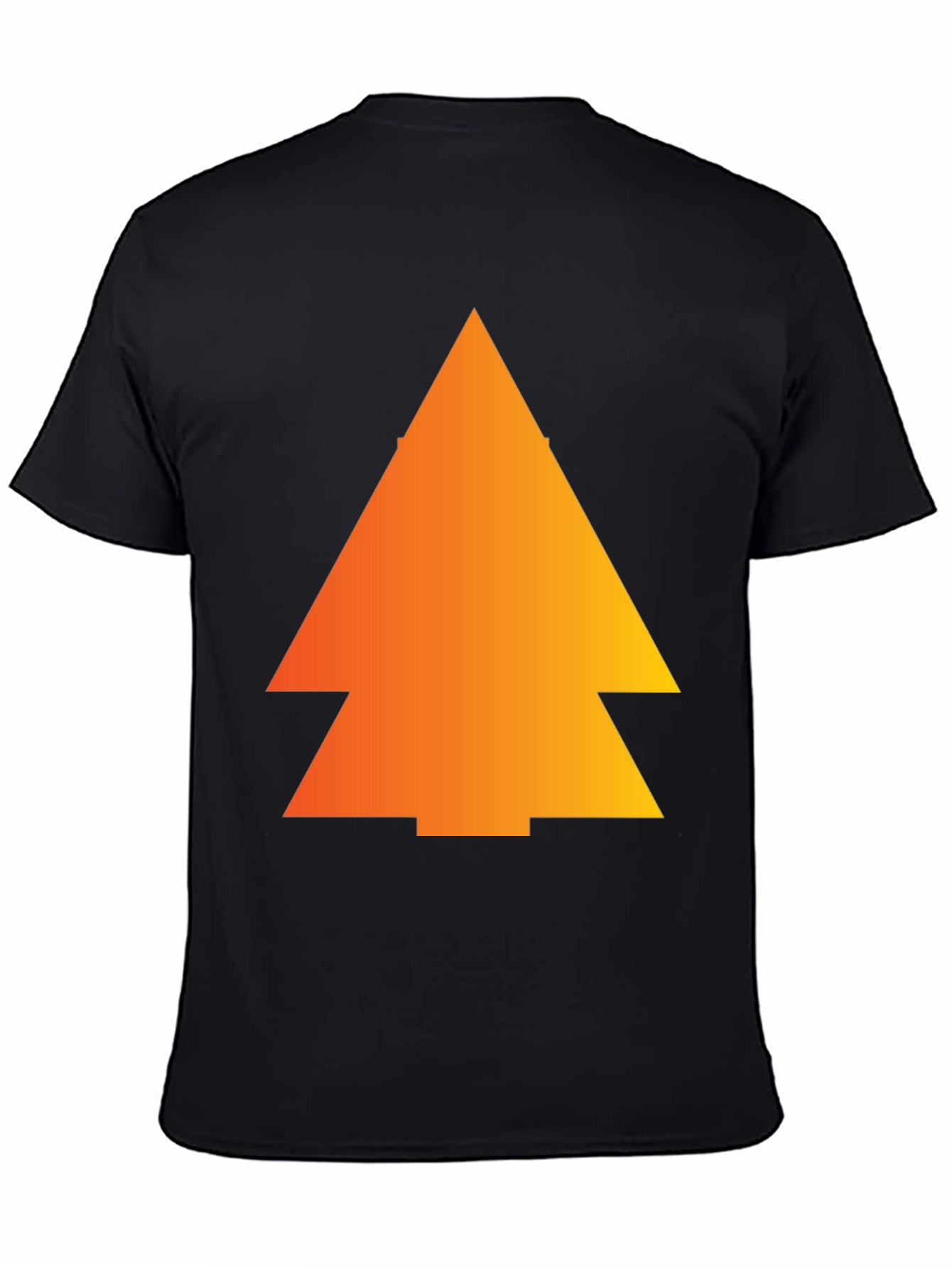 Camiseta Negra con Diseño de Árbol Naranja
