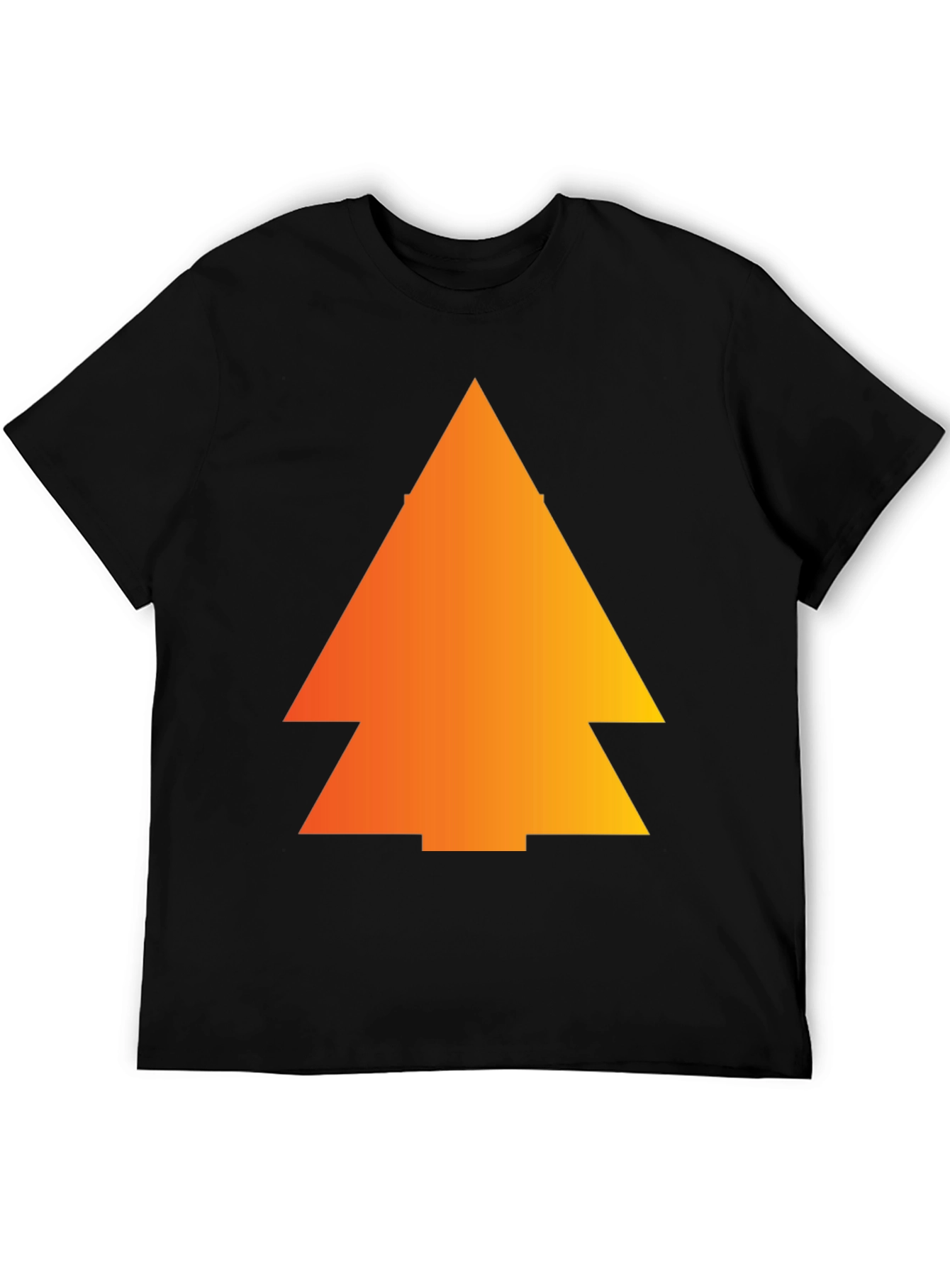 Camiseta Negra con Diseño de Árbol Naranja