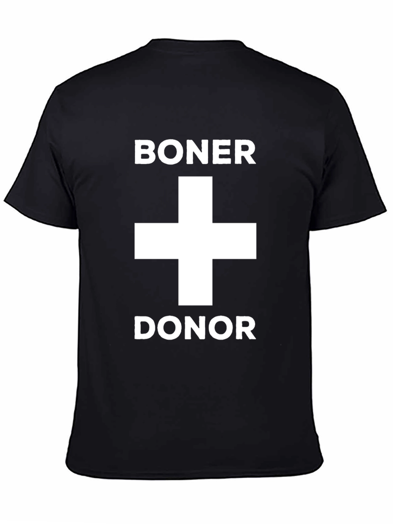 Camiseta Negra Boner Donor con Diseño Humorístico