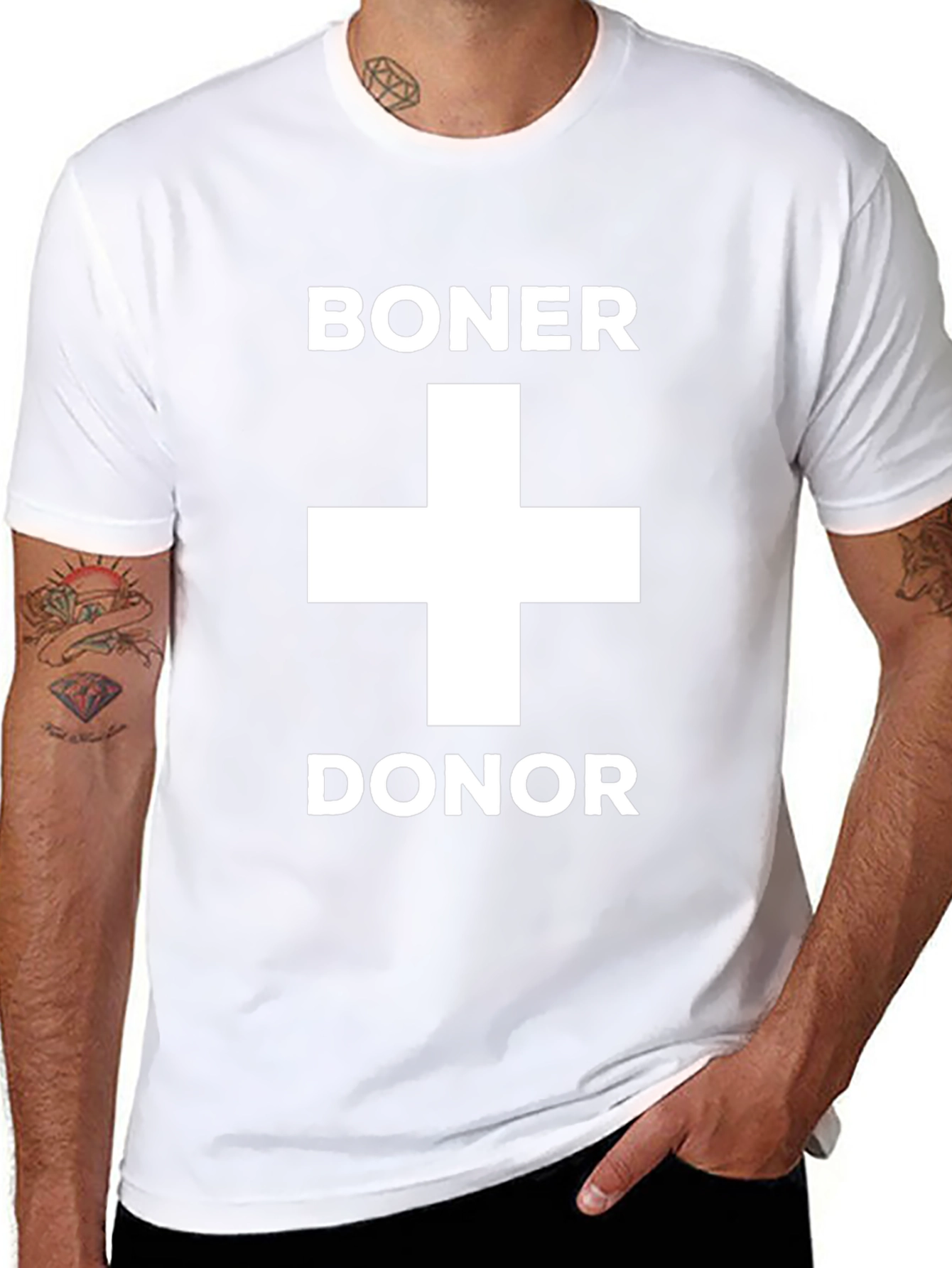 Camiseta Negra Boner Donor con Diseño Humorístico