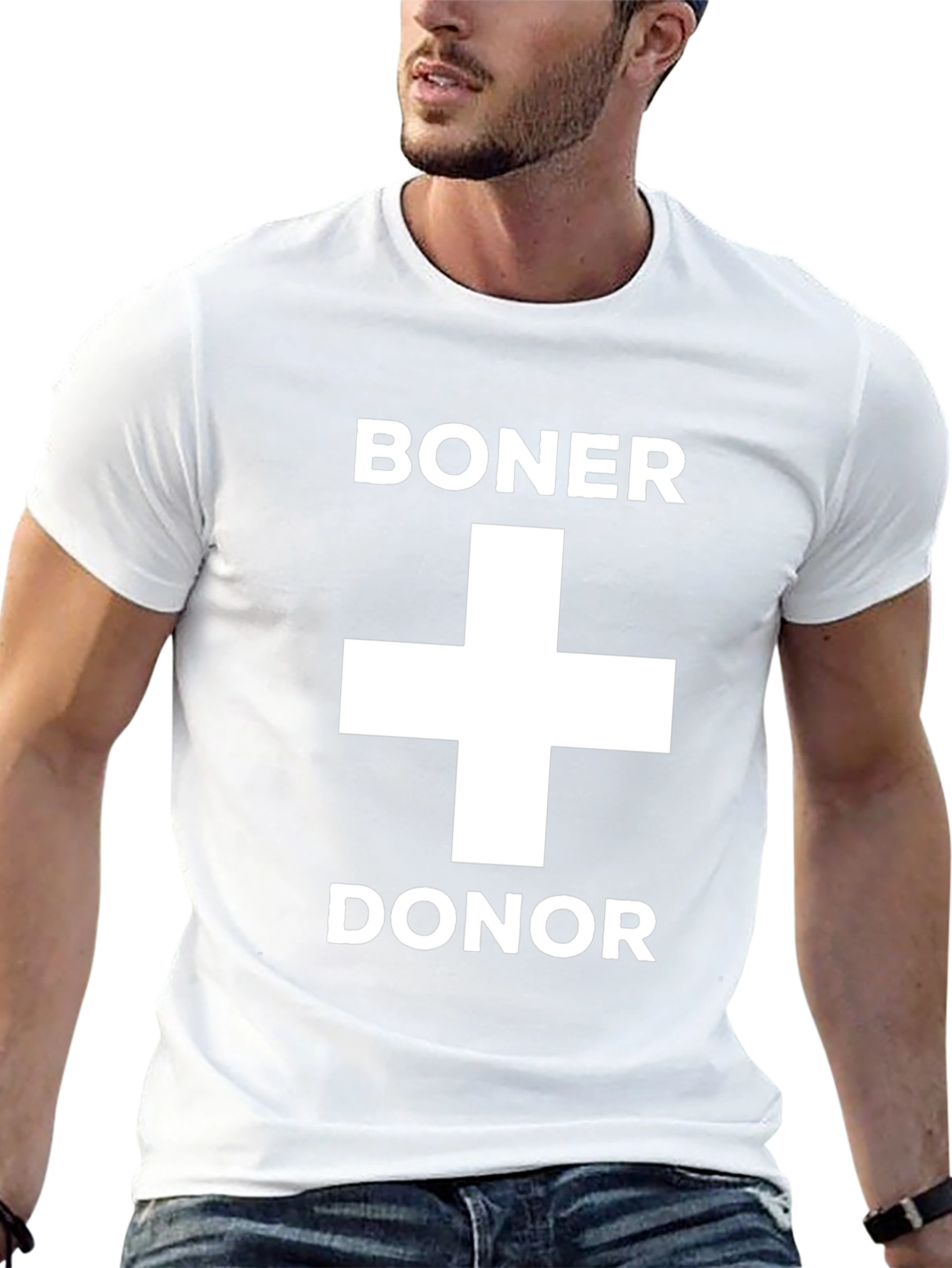 Camiseta Negra Boner Donor con Diseño Humorístico