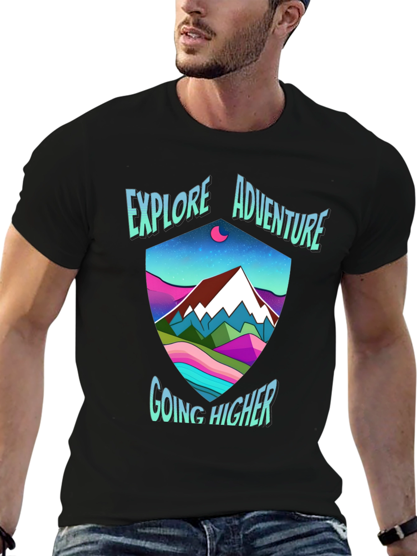Camiseta Negra de Aventura y Montaña