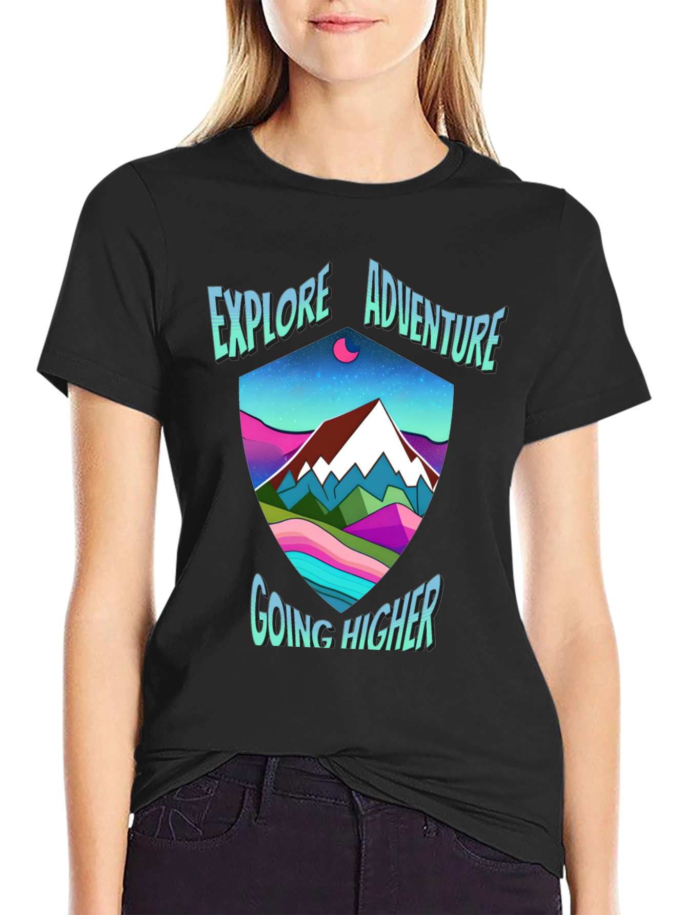 Camiseta Negra de Aventura y Montaña